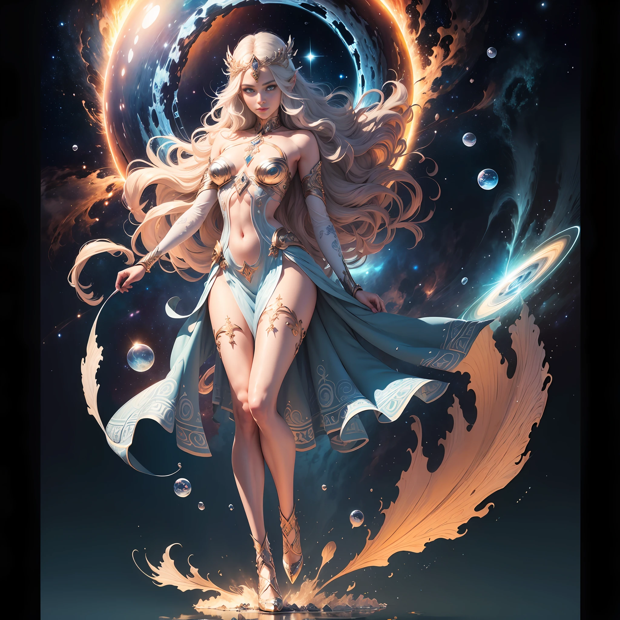 (Greek mythology)), (((Goddess Gaia)))), ((Creator)),((((Beautiful and transparent Nordic woman))),((Outer space)),(All things),(Ultrareal), (Illustration), (High resolution), (8K), (Very detailed), (Best illustration),((Beautifully detailed transparent eyes)), (Best Quality), (Ultra Detailed), (Masterpiece), (Wallpaper), (Detailed Face), Solo, 1 girl, look viewer, fine details, detailed face,smile,transparent invisible underwear, long legs, thin waist, ass, ultra thin makeup, invisible clothes, legs apart --auto --s2