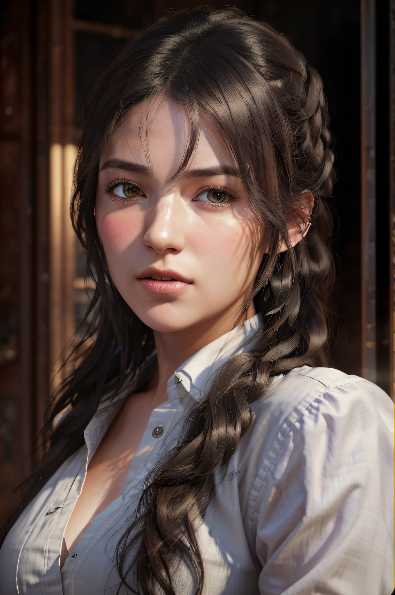 Image of humble happy 25 year old woman in ultra high definition 1200k tattered work clothes with blotched face and disheveled hair, ultra-realistic fantasy photo, art station, clear focus, studio photography, WLOP and silver eye art, plump breasts, mouth is closed, fantasy art, fantasy visual key, fantasy photo, sun rays, movie lighting, beautiful, 101K Ultra High Definition Resolution, 3D Shading, Unreal Engine 5, Sci-Fi, Trending in ArtStation, Focus Sharpen, Studio Shots, Intricate Detail, Very Detailed, Greg Rutkowski
Negativity