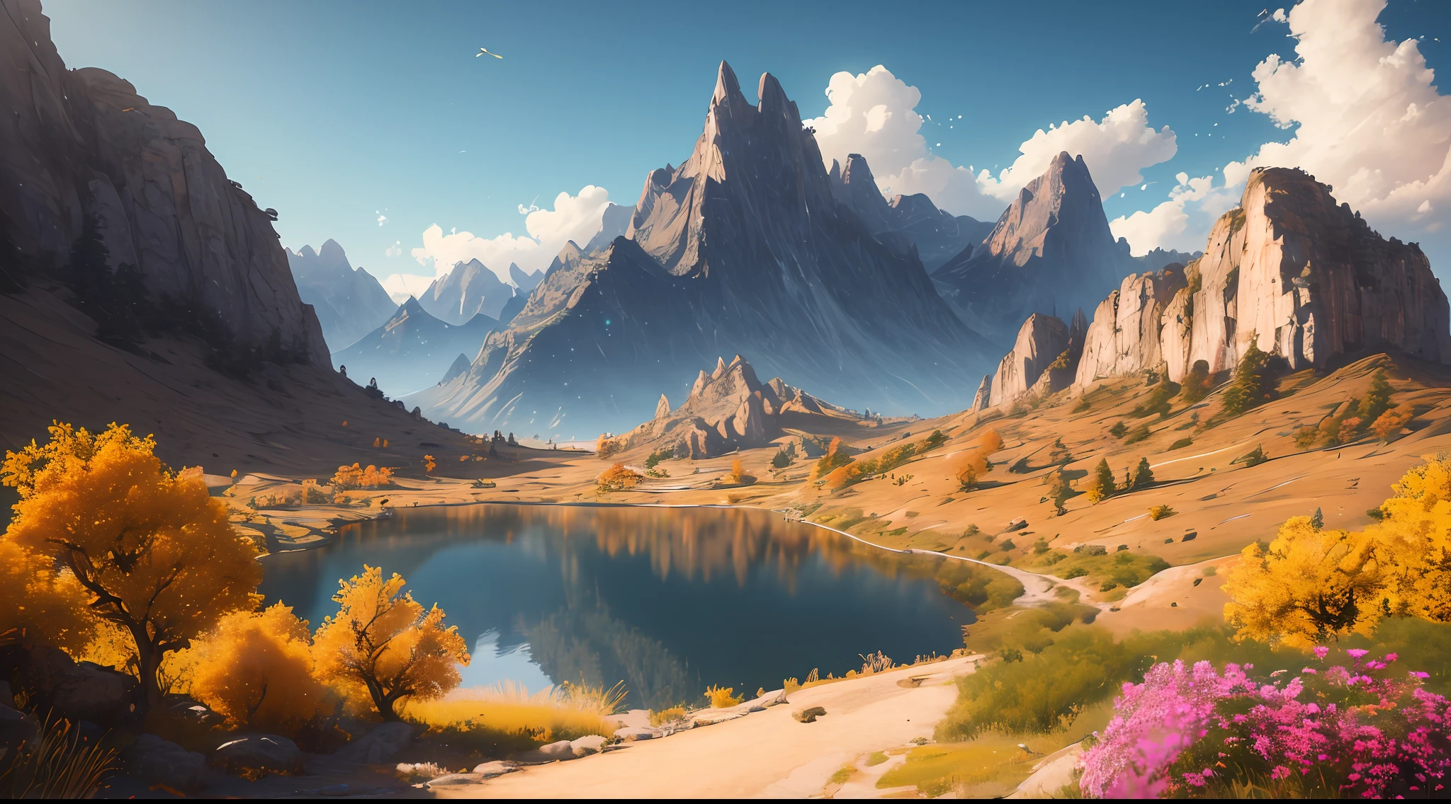 Masterpiece, Best Quality, High Quality, Highly Detailed CG Unity 8k Wallpaper, Sky, Landscape, Earth, Award Winning Photo, Bokeh, Depth of Field, HDR, Bloom, Chromatic Aberration, Photorealism, Very detailed, trending at artstation, trending at CGsociety, intricate, high detail, dramatic, art of mid-journey