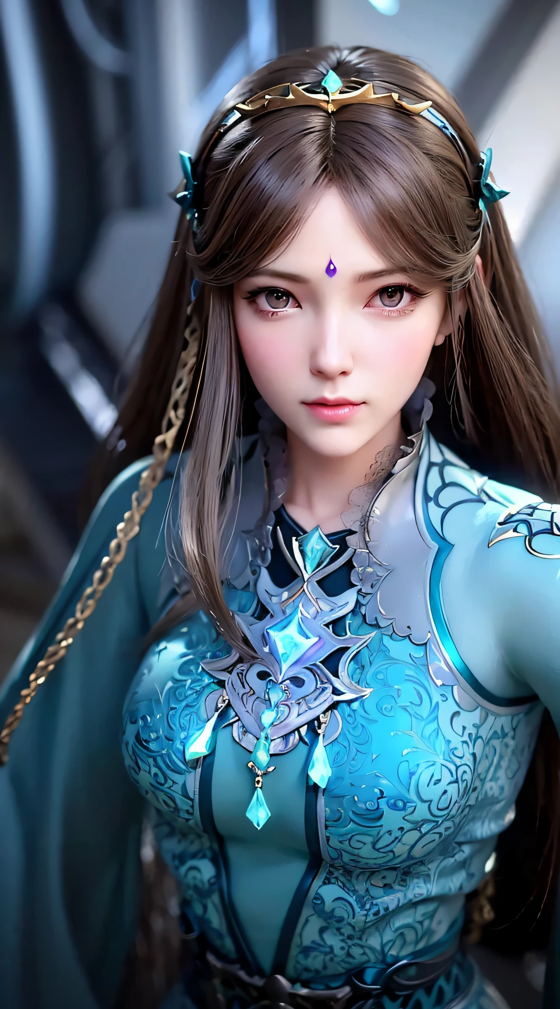 a close up of a woman with long hair wearing a blue dress, game cg, artgerm ; 3d unreal engine, stunning character art, 2. 5 d cgi anime fantasy artwork, hyperdetailed fantasy character, inspired by Li Mei-shu, epic exquisite character art, smooth anime cg art, beautiful character painting, beautiful digital artwork