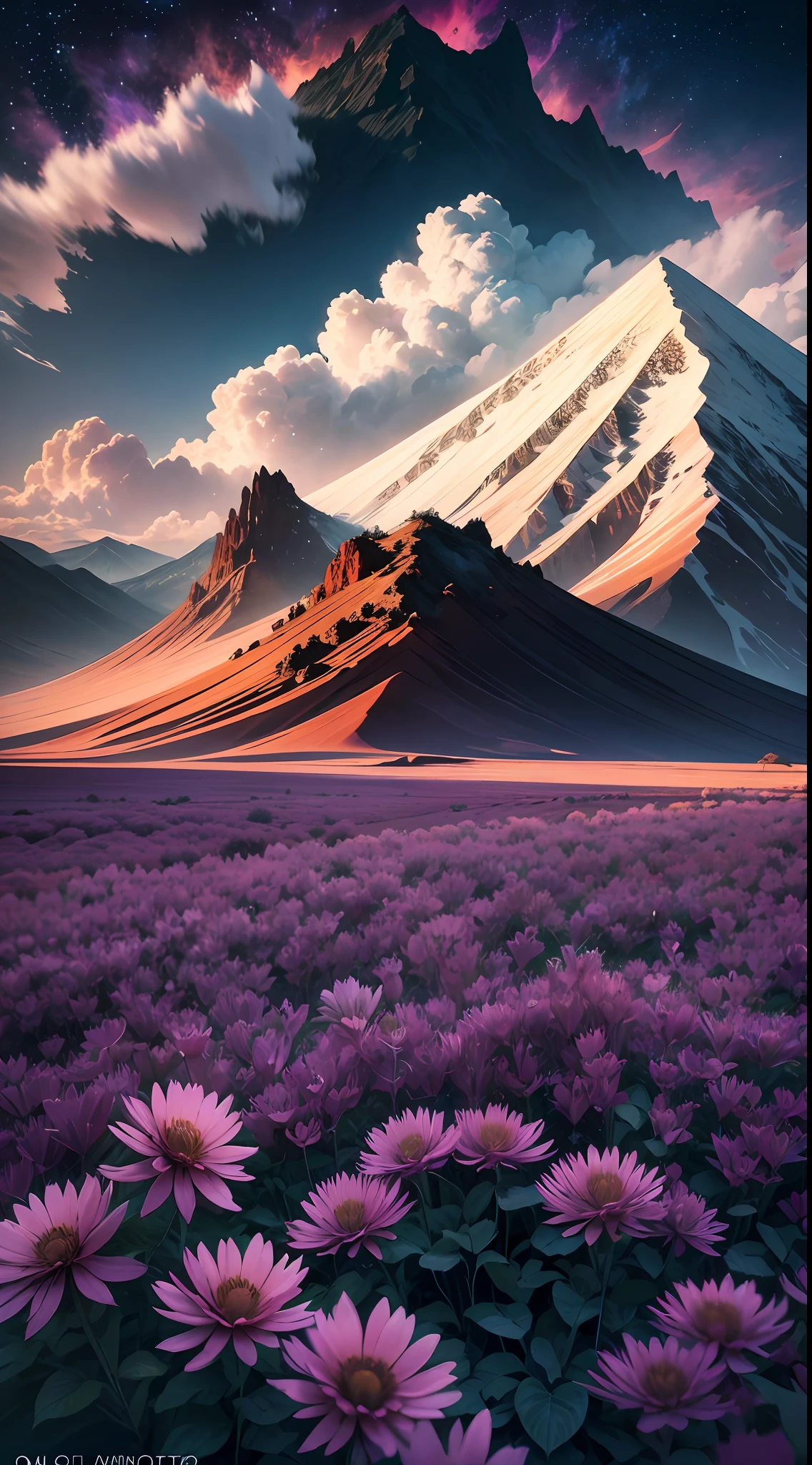 Alafid view of a mountain of trees and a cloud, Made up of trees and a valley of fantasy, Stunning landscape images, National Geographic, Indonesia, Eric Pevernagy, The trend is 5 0 0 pixels, The trend is 500 pixels, Complex and epic composition, Volcanic landscape, Author: Patrick Cheng, Mark Adamus, lpoty, Glamorous and otherworldly, chiaroscuro, cinematic lighting, sparkle, ray tracing, chromatic aberration abuse, Fujicolor, f/1.2, f/16, 135mm, Hasselblad, Sony FE GM, UHD, retina, masterpiece, ccurate, anatomically correct, high quality, high details, super detail, award winning, best quality, highres, 8k --auto --s2