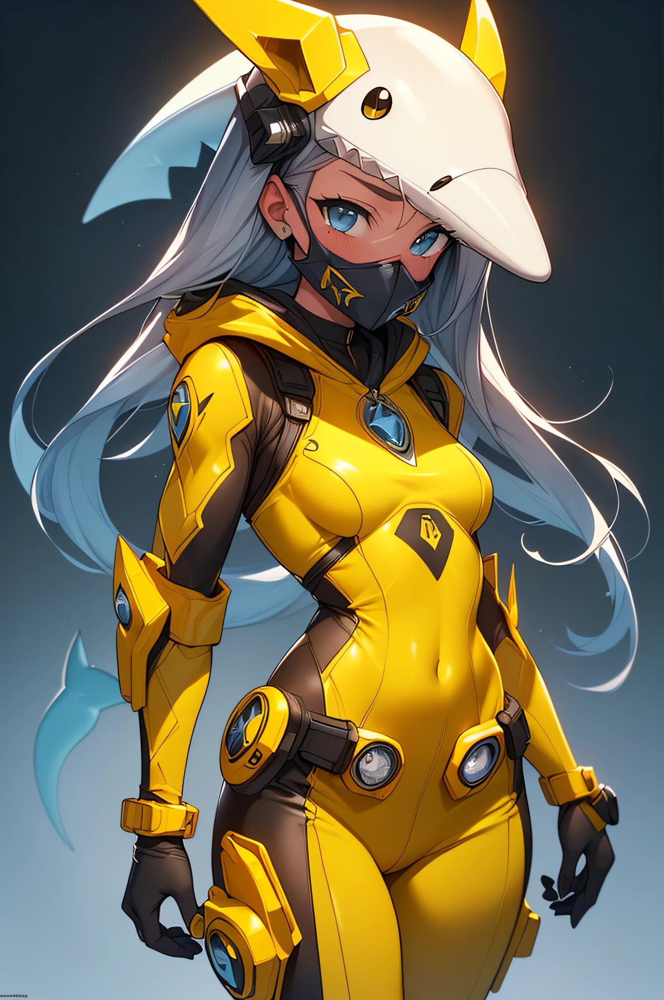 [Detailed illustrations, art based on extremely ideal anatomy, very detailed and detailed drawings, slow and delicate lines, realistic texture expression],(((Color tressed main lines)),(Artwork with outstanding virtuosity),(Briefing room background),(HENTAI Anime) ((1Girl Beauty 15 years old)) Yellow Power Rangers (Skinny (short stature)), Light Yellow Rubber Suit ((Shark: 0.5) Headgear ((Eyeshade)) (Hard Mask)) ((Holster belt)) ((emblem on chest and forehead)),Gravure,(Fine and beautiful skin expression (transparency)))),((Perfectly proportioned proportions)),(Design built at a high level,(((Advanced structural understanding of materials))), Ideal color coordination),((artistic decoration))((Dense detail)),((Detail,High definition)),[(Ultra-precision detail),((Multi-layered texture)),HighQuality,High Resolution],((Accurate simulation of light-material interaction, understanding of air flow, mechanically correct expression)),((((Visual art with a sense of narrative)).