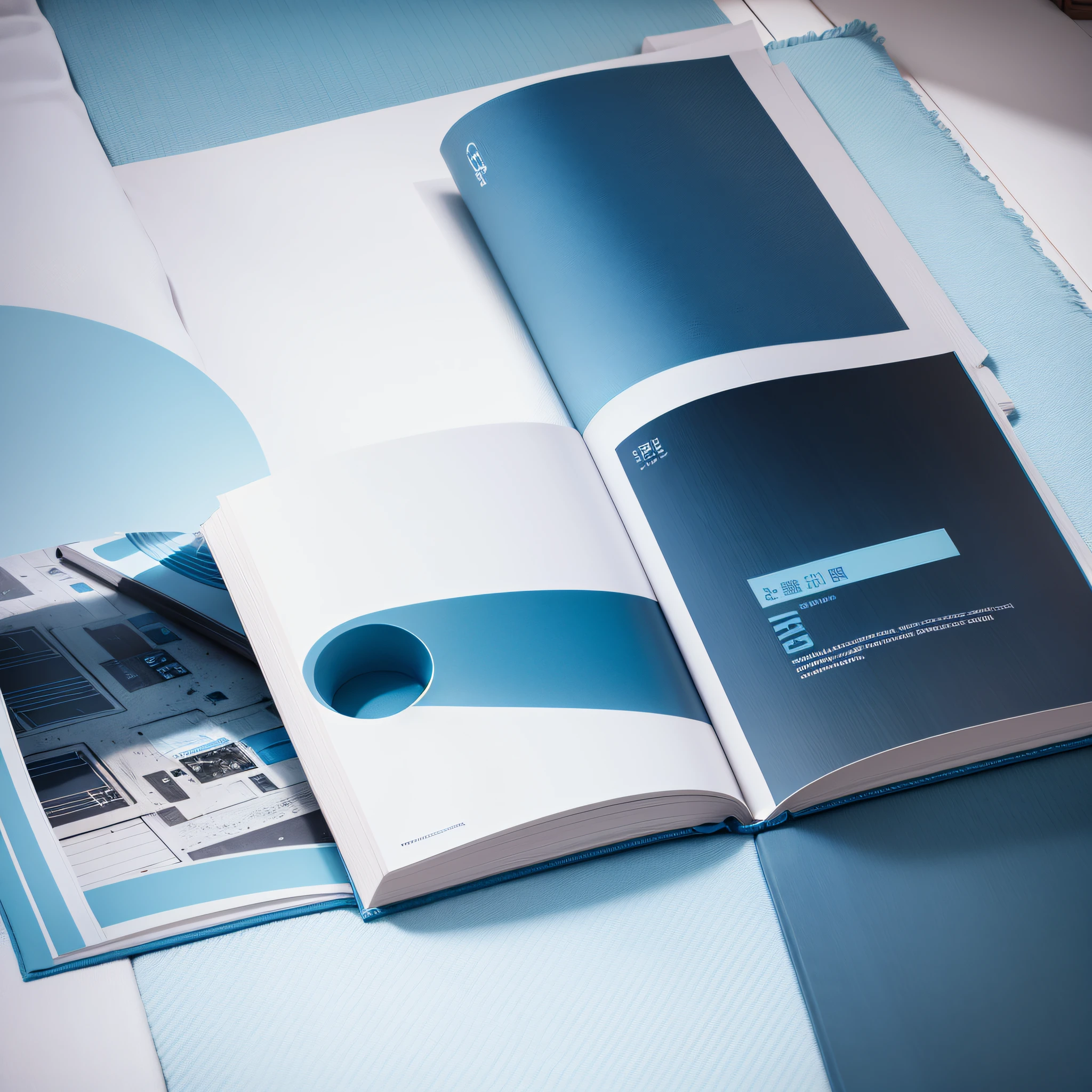 Too similar, just design a similar style of product book, with white and blue as the base, minimalist style --auto --s2