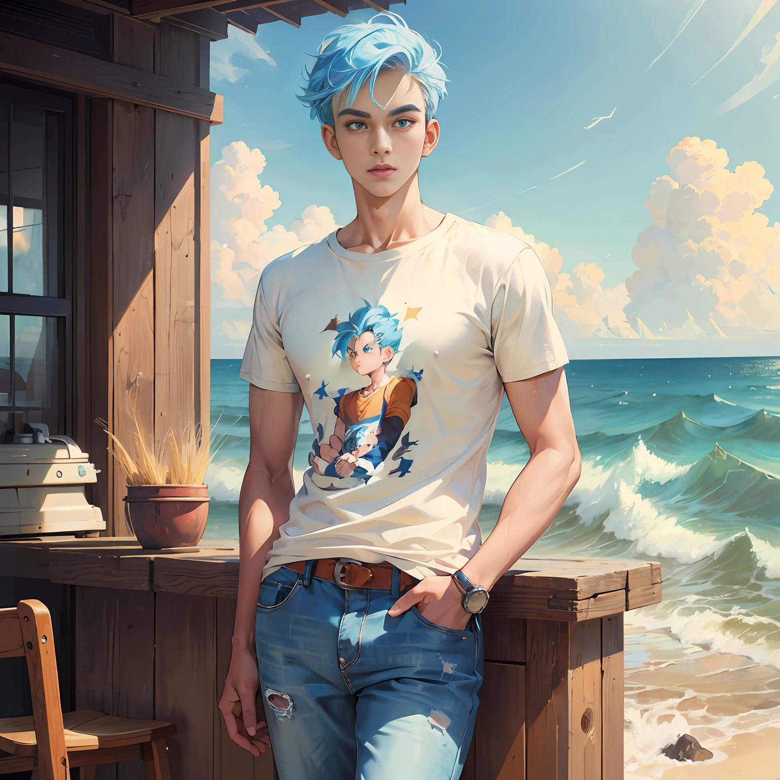 a cartoon image of a very young gohan with blue hair, transforming into super blue saiyan, son goku, dragonball character, human goku, goku from dragon ball, transforming into ultra instinct, super sayian goku, super saiyan goku, goku, broly, goku portrait, highly detailed portrait of goku, portrait of goku, dragon ball artstyle, super dragon ball --auto --s2