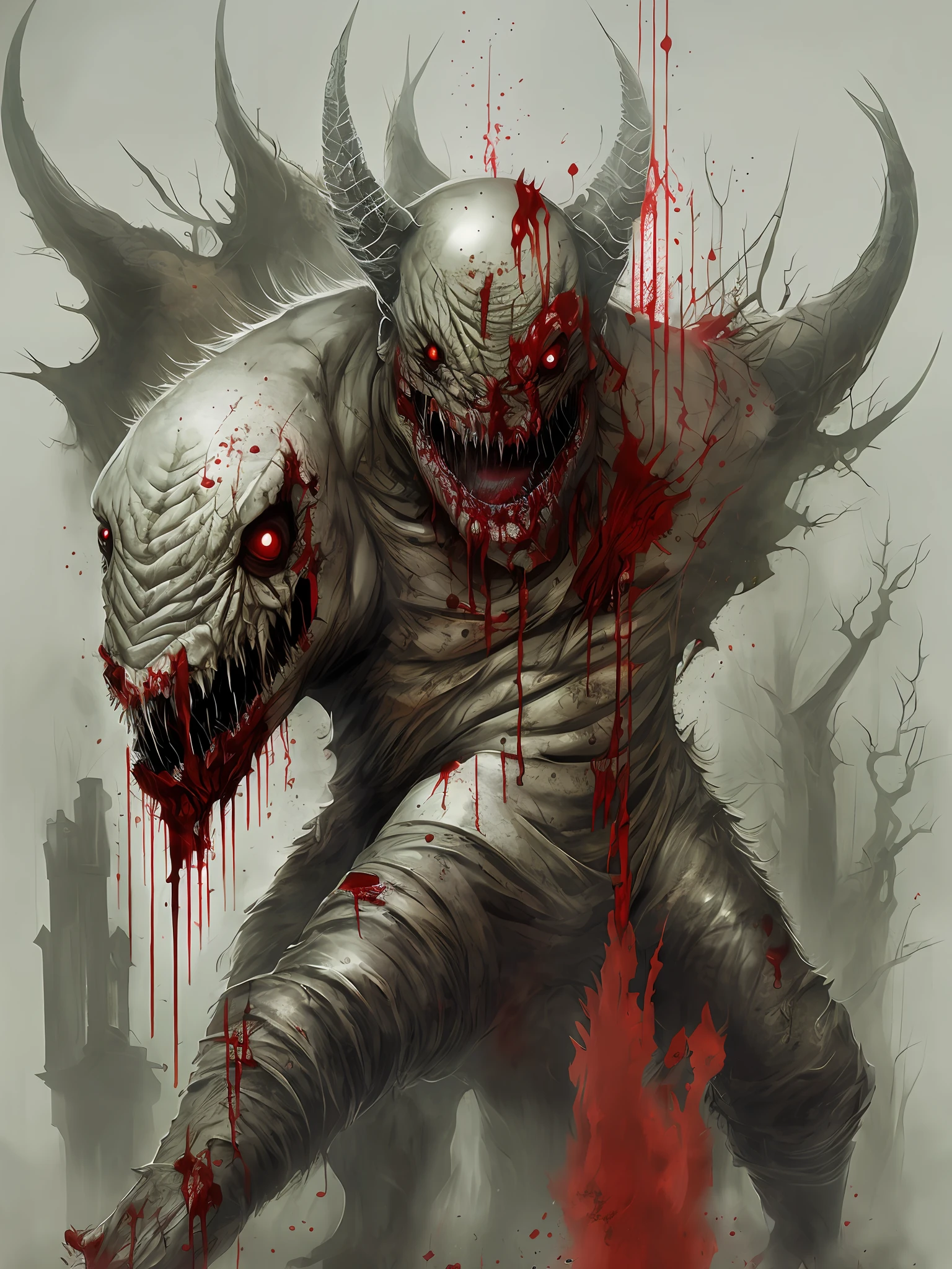 Masterpiece, bloody, densely phobic, horror, giant monsters