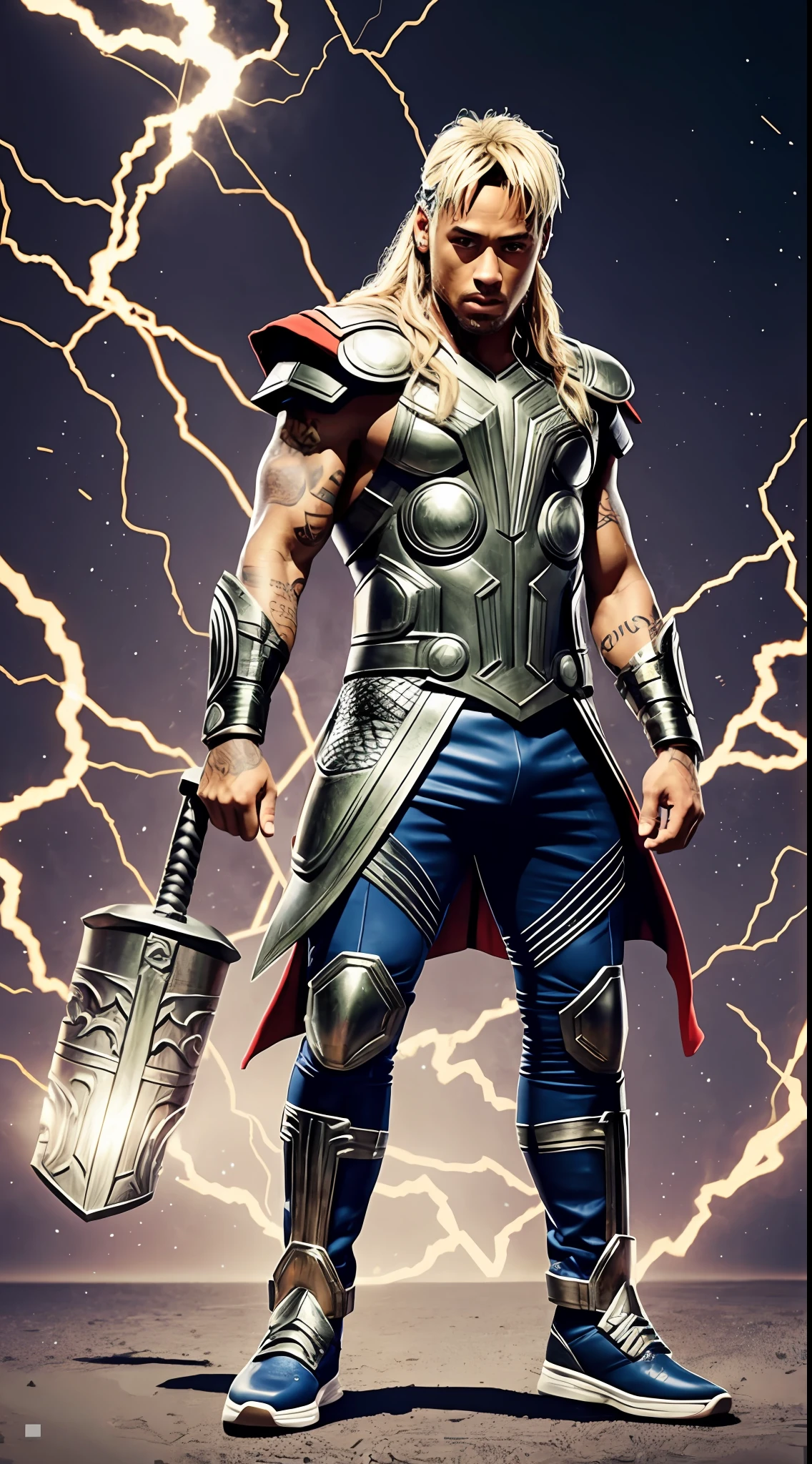 Neymar Jr. wears a full body Thor outfit