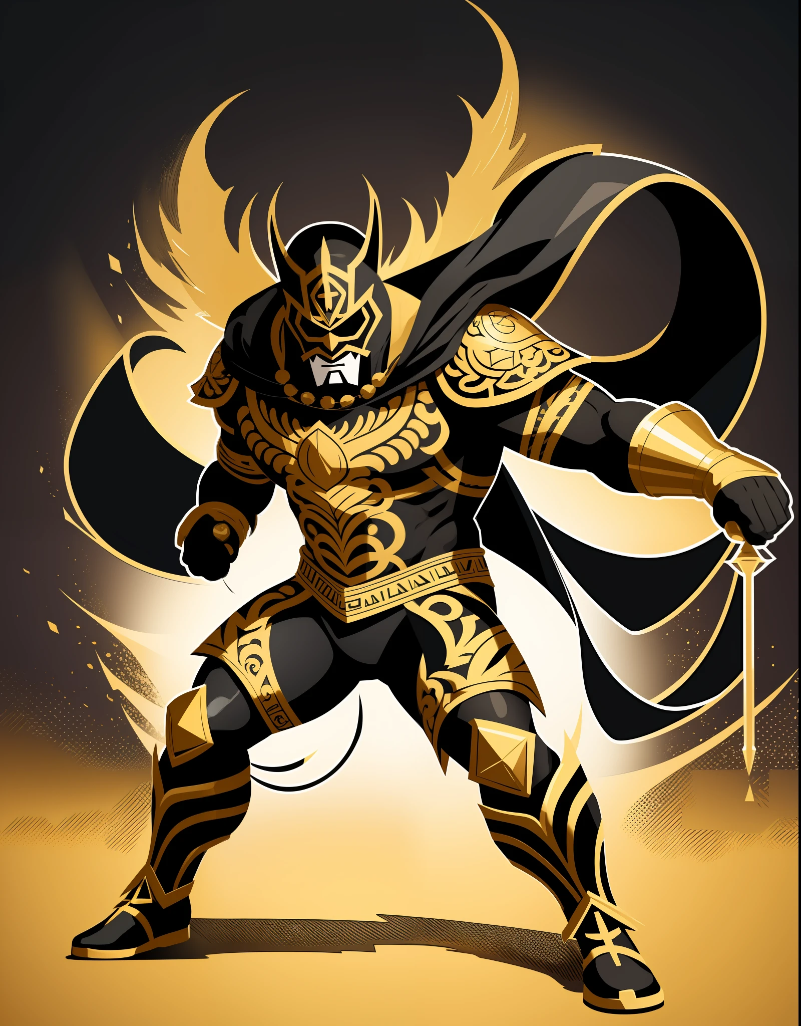 [Men, Full Body, Mexican Mask Man, Pro Wrestler, Dropkick], Coat of Arms Silhouette, Logo Masking Style Illustration, Black Background, Art, Realistic, Majestic, Golden Tones, Rich Vivid Color, High Contrast, Seamless Water Brand, Art Station, Deviant Art, Dribbling, Red Bubble, Tea Public, Sharp Focus, Simple, hyper detail, detailed drawing, vectorization, outline, isometric style, 8k.