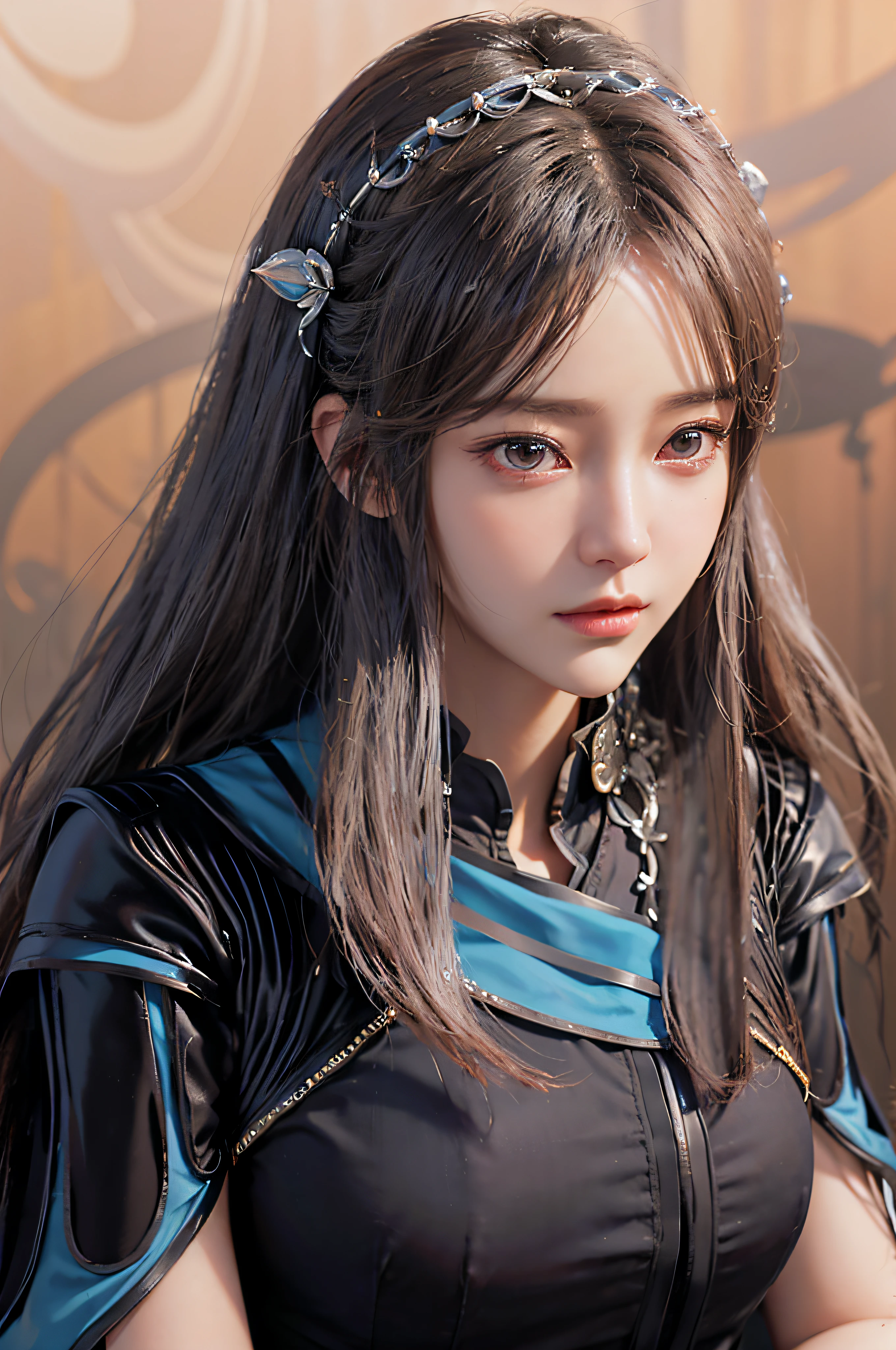 a close up of a woman with long hair wearing a blue dress, game cg, artgerm ; 3d unreal engine, stunning character art, 2. 5 d cgi anime fantasy artwork, hyperdetailed fantasy character, inspired by Li Mei-shu, epic exquisite character art, smooth anime cg art, beautiful character painting, beautiful digital artwork