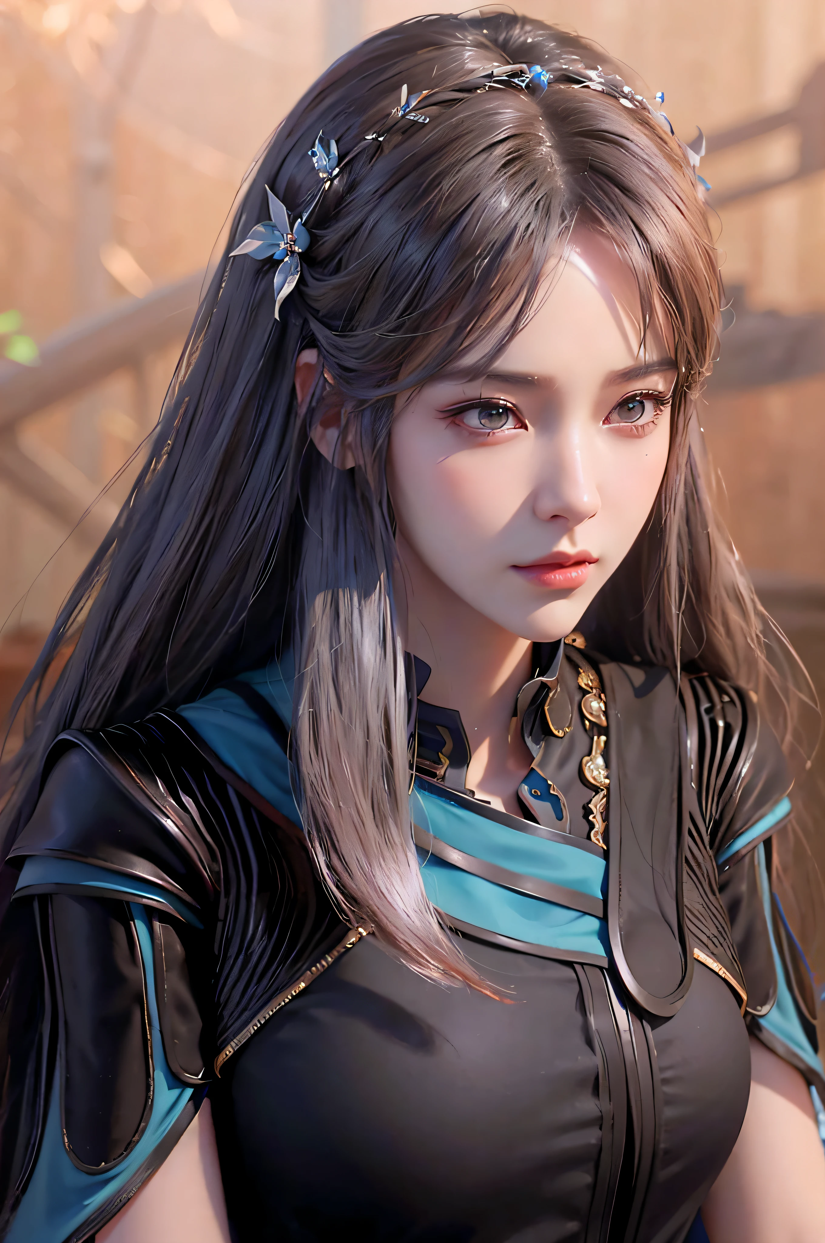 a close up of a woman with long hair wearing a blue dress, game cg, artgerm ; 3d unreal engine, stunning character art, 2. 5 d cgi anime fantasy artwork, hyperdetailed fantasy character, inspired by Li Mei-shu, epic exquisite character art, smooth anime cg art, beautiful character painting, beautiful digital artwork