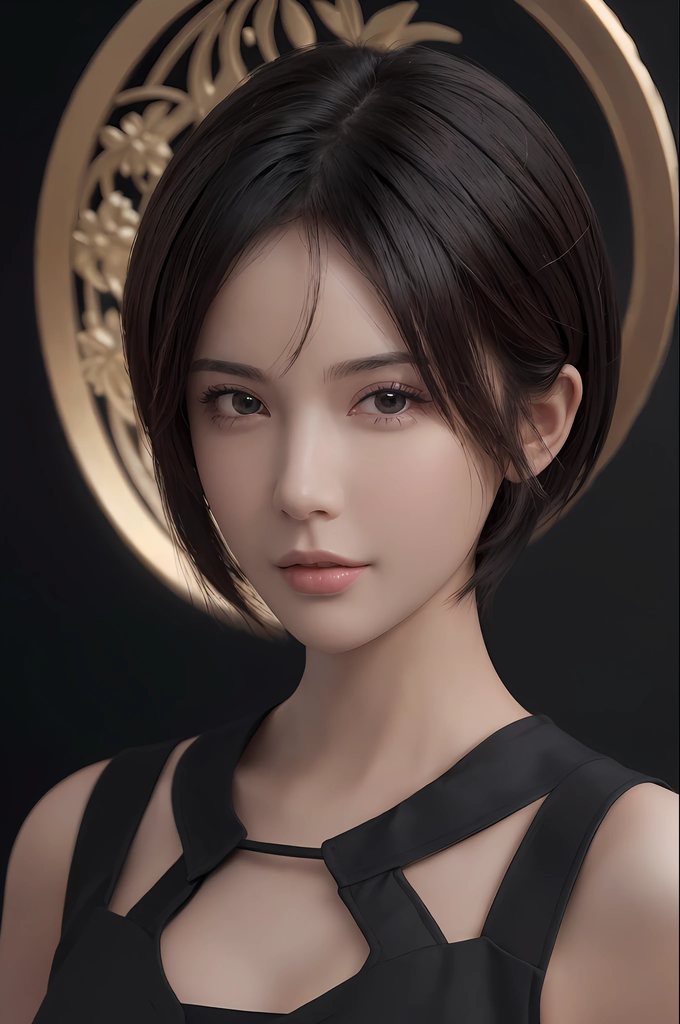 (8k, photorealistic, RAW photo, top quality: 1.4), (1girl), beautiful face, (realistic face), (black hair, short hair: 1.3), beautiful hairstyle, realistic eyes, beautiful detail eyes, (realistic skin), beautiful skin, absurd, attractive, ultra high resolution, ultra realistic, high definition, golden ratio, full body photo