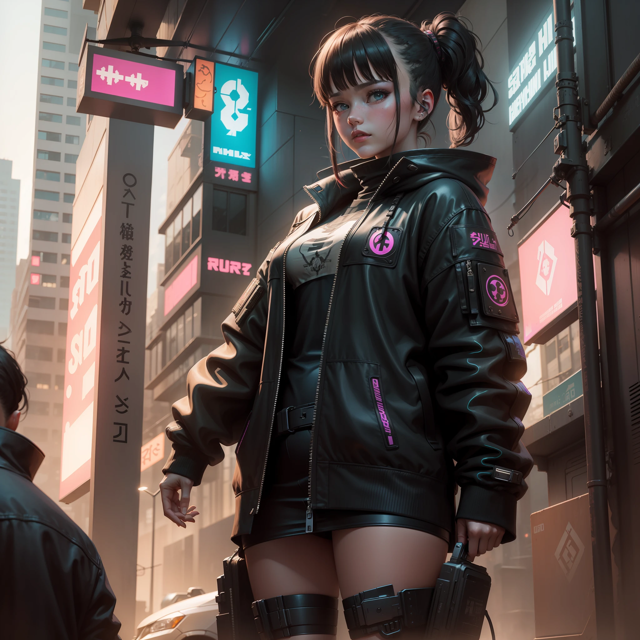 A traditional girl in a cyberpunk world --auto --s2