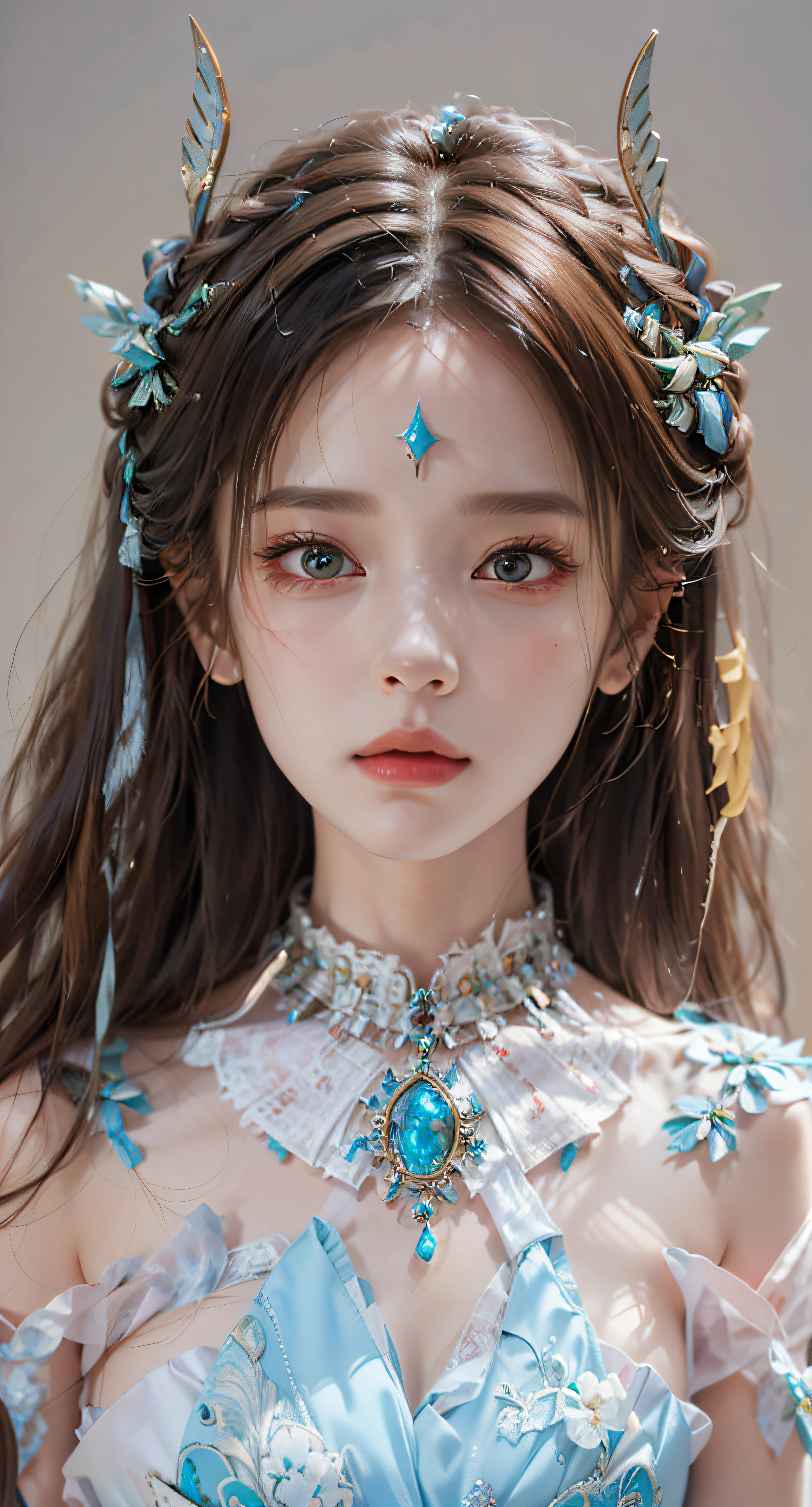 a close up of a woman with a tia on her head, intricate ornate anime cgi style, 4 k detail fantasy, anime cgi, cinematic goddess close shot, inspired by Li Mei-shu, a beautiful fantasy empress, inspired by Lan Ying, smooth anime cg art, close up character, hyperdetailed fantasy character, game cg, ruan jia and artgerm