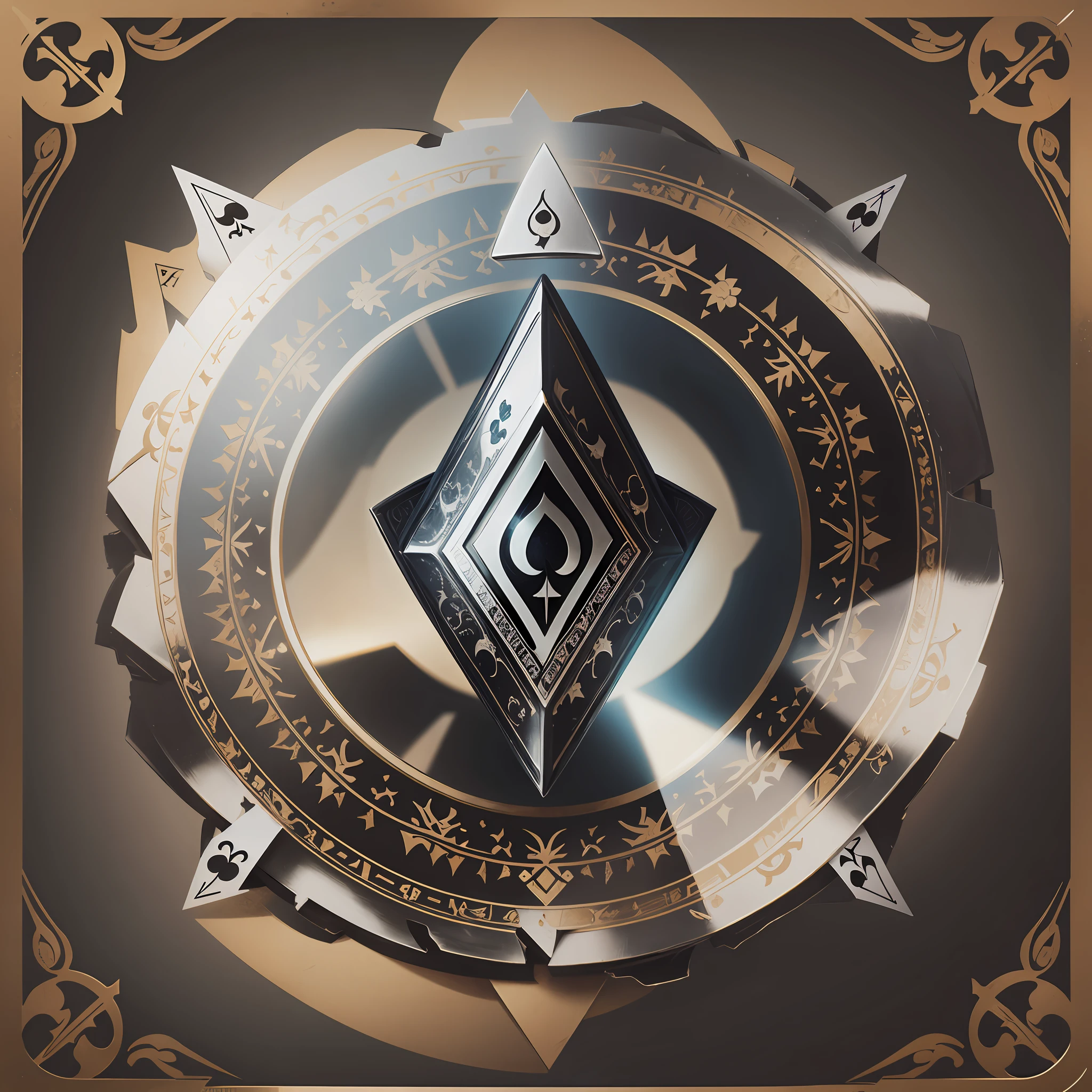 Ace of Spades card, fragmented, circular shape with defects, creep style --auto --s2