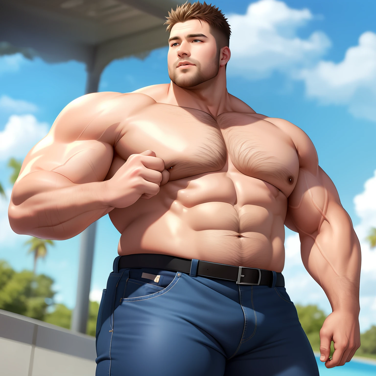 Fat wrapped muscles, handsome guys, slightly fat, strong men