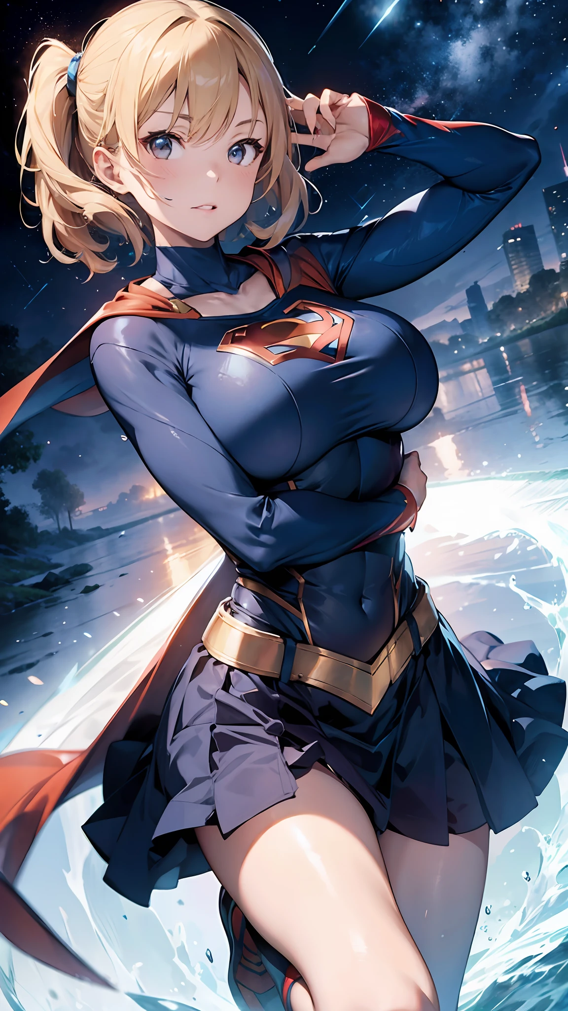 Woman body set big breasts, Supergirl costume dress