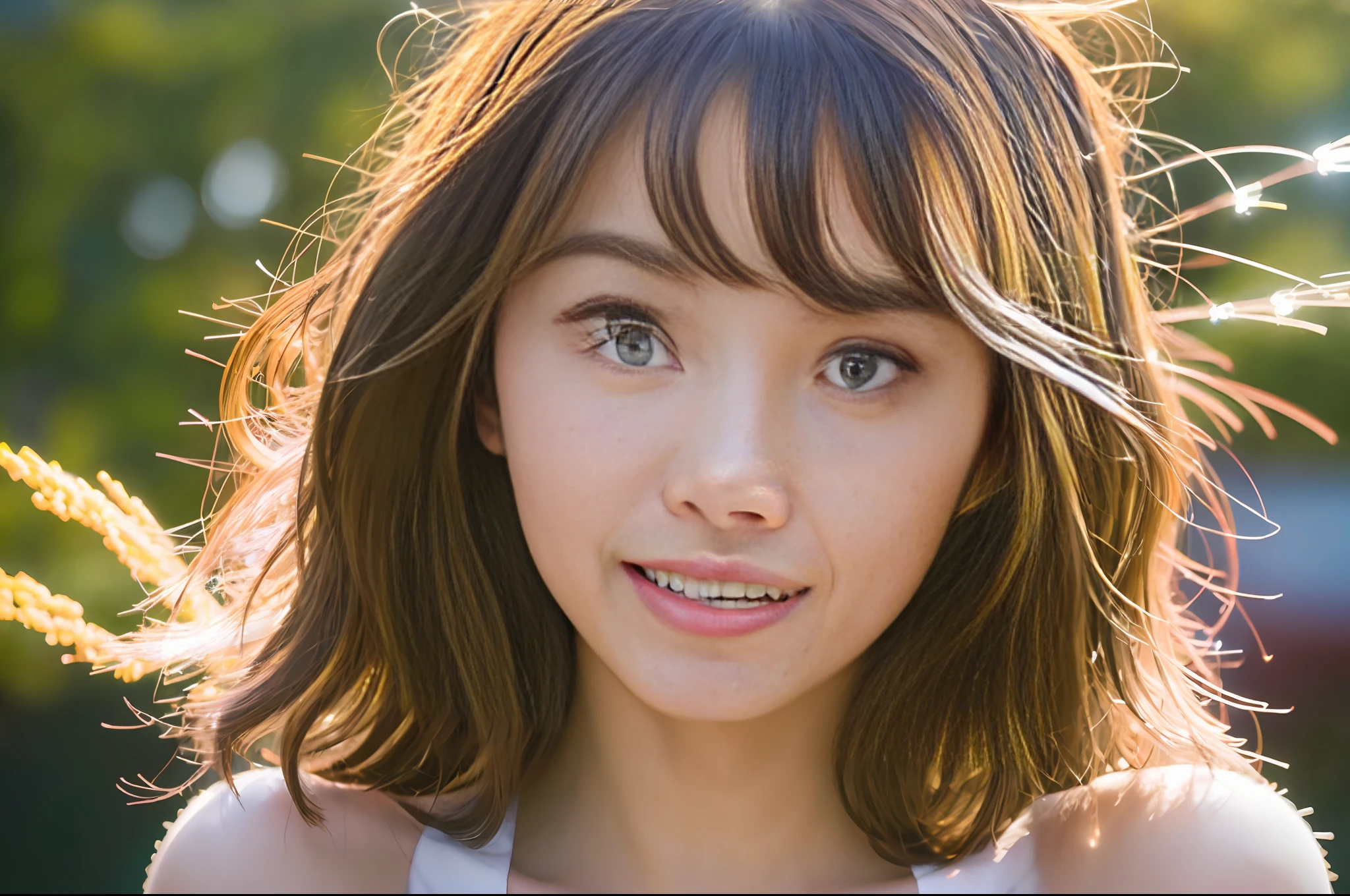 1girl, midnight, (bigfireworks:1.3),
20years old,Beautiful face, smile,big round eyes, curly hair,flat chest,breast ,small breasts,Japanese female idol,egg shaped face,whole body,front,(otl, tan:1.3), (micro bikini:1.2) , beach,8k, RAW photo, highest quality, masterpiece, High detail RAW color photo professional close-up photo,realistic, photo realism:1. 37, highest quality, best shadow, best illustration, ultra high resolution, highly detailed CG unified 8K wallpapers, physics-based rendering, cinematic lighting,