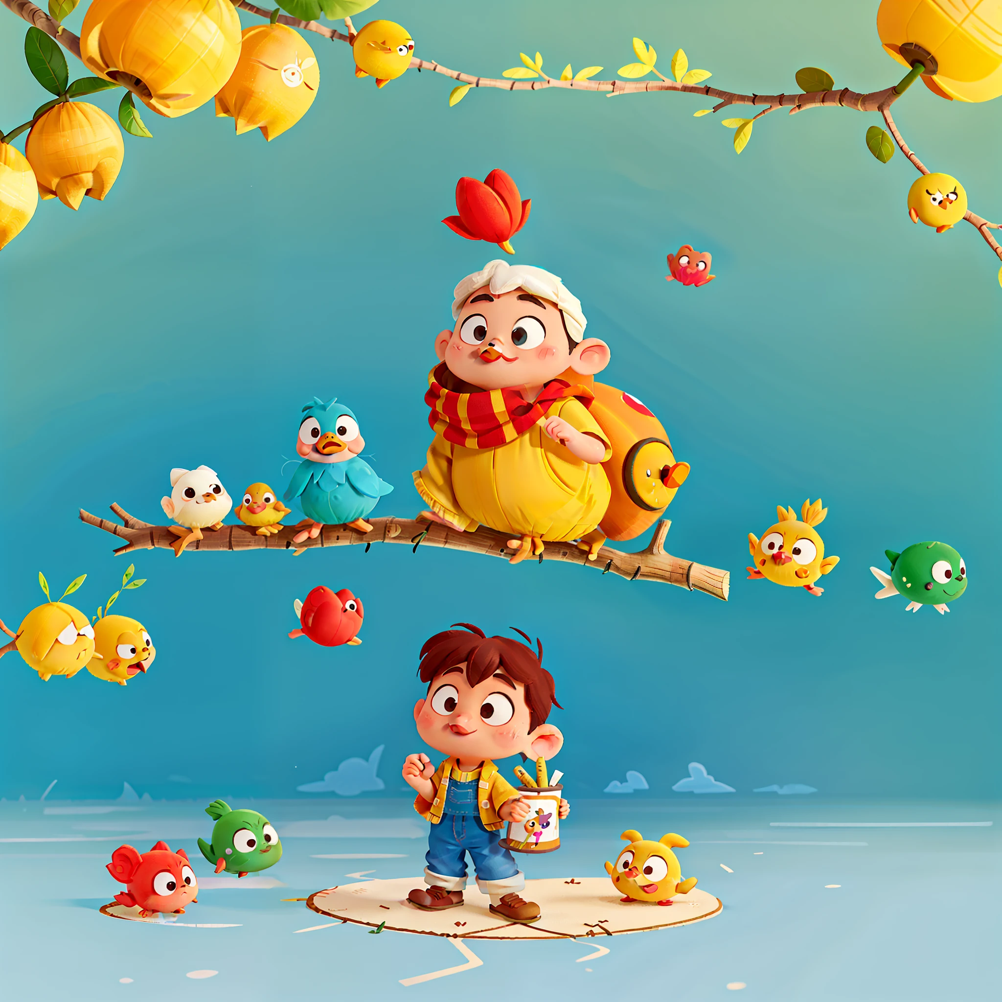 Under the best picture quality, Little Duck: 3, Xiao Yueyue's painting style, no one appears, single appearance, cartoon image, simple background, white background.