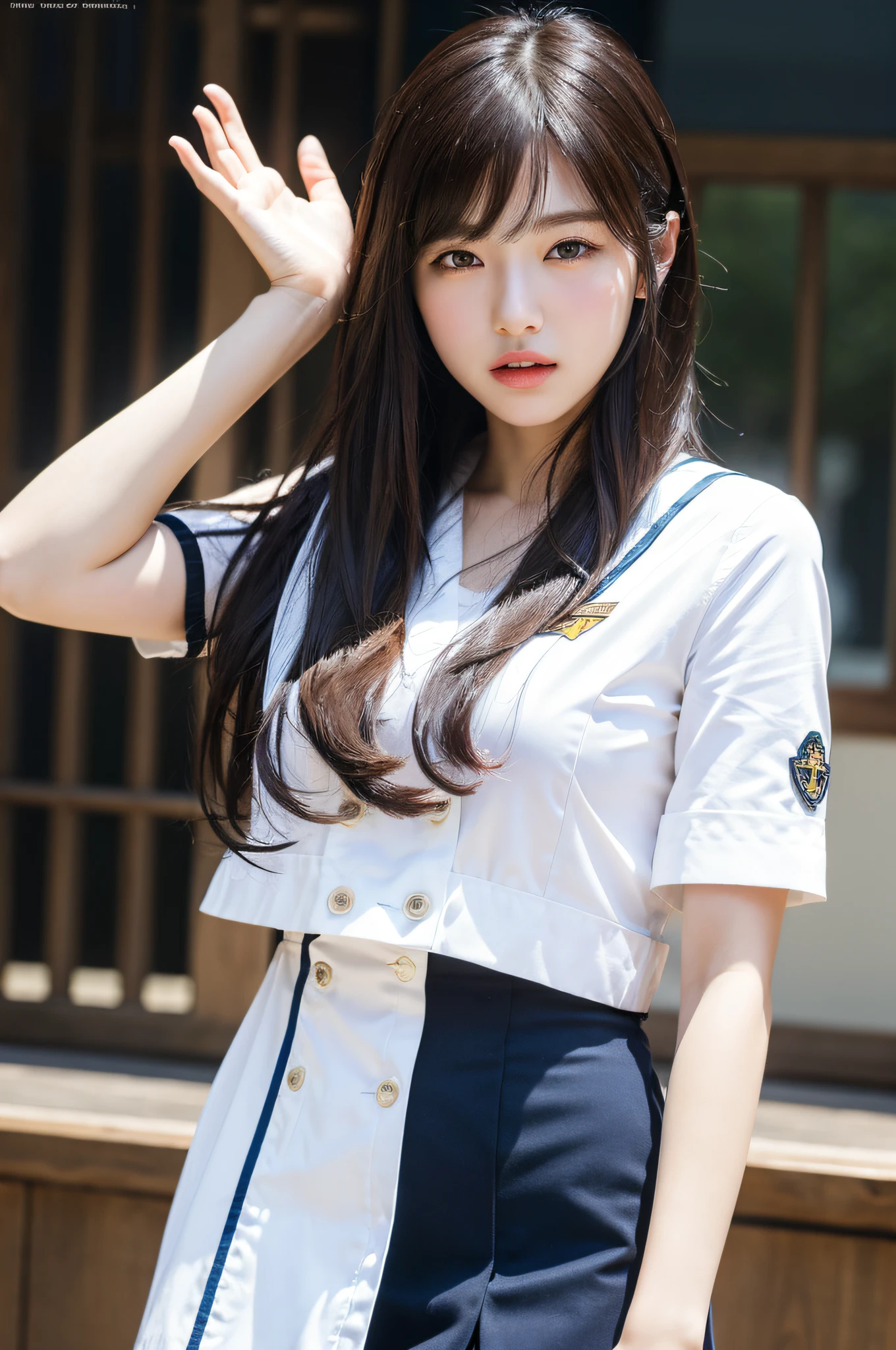 masterpiece, top quality, (highly detailed CG Unity 8k wallpaper) (highest quality), (best illustration), charming, sexy, uniform, big, pretty ass, super detailed --v6