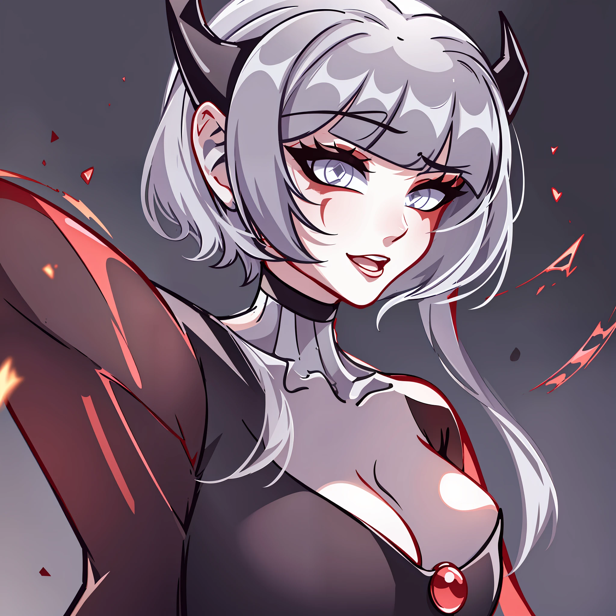 Best quality: 1.0), (Super High Resolution: 1.0), extremely detailed character, detailed hands, half-dragon girl, horns, scales on neck, scales on shoulders, scales on forearm, scales on cheek, extremely detailed black dragon tail, extremely detailed hair, short hair, white hair, black locks, extremely detailed eyes, yellow eyes, dragon eyes, 2d, tomboy girl, anime art, yin yang power around the character