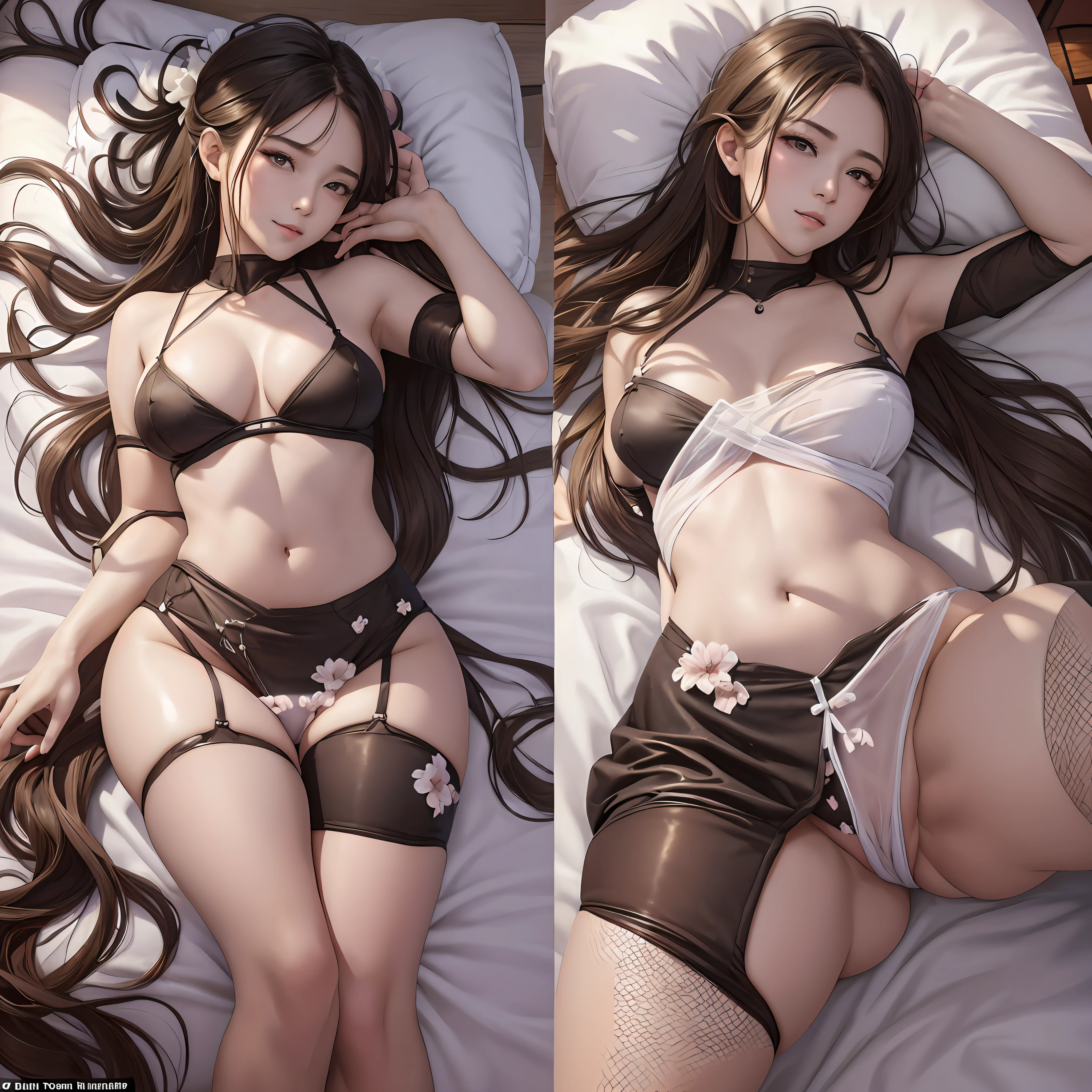Rino is an unparalleled beauty, and her black hair tied back in one that suits her soft white sleeveless, her nape and neck are wonderful, and her waist and thighs are rich. Rino who looks good in white lace underwear, I love you, Rino's soul, voice, skin, Kaoru, I want everything, I love you please marry me. Stripped off on a bed in a luxury hotel, exposing her skin and taking off her clothes, taking off her bra and bantay, naked in the light and sighing. I love you Rino I love you, I love you with all my heart, lie on the bed and thrust your hips in, stroking the wet flower. I send all the kittens into Rino's womb like a waterfall Her eggs and mine become one. Make a promise of love and shout with joy, become a couple and connect with the world, Rino, Rino, my Rino, give birth to my child who will not give it to anyone For three days she pushes down and kisses the swaying double bed, wriggles her breasts, spreads her ripe thighs and crotch over and over again, licks her clustered hairs, opens the wet flowers, thrusts her hips in, and sends her into Rino's womb like a turbid stream. I love you, I love you, Rino, I love you, we shared a pillow and bonded fiercely 30 times from morning to night. Rino's sweet voice echoes in the room. Rino will be all mine, bear a , become more beautiful than the empress, my princess -- (ultra-realistic), (high resolution), (8K), (very detailed), (beautifully detailed eyes), (highest quality), (super detailed), (masterpiece), (wallpaper), (detailed face), solo, woman alone, viewer's gaze, detail, detailed face, darkness, deep shadow, low key, smile, bust, transparent underwear, mekosuji, body hair, pubic hair, axillary hair, long legs, Woman lying in bed with slender waist, ass, ultra fine makeup, ultra fine clothes bare flowers and long-stay suit, seductive woman, beautiful attractive woman, highly detailed artgerm, ig model | alto germ, alto germ. Photo, Realistic, Live Action - (Realistic lighting, Top Quality, 8K, Masterpiece: 1.3)), Clear Focus: 1.2, 1 Girl, Perfect Beauty: 1.4, Slim Abs: 1.1, ((Long Dark Brown Hair, Big: 1.2)), (Full Leg Stockings: 1.2, Mesh White Panties), (Outdoor, Night: 1.1), City Street, Super Slender Face, Narrow Eyes, Double eyelids, hands on the head, (whole body lying in bed: 1.2), --s --au in preparation --auto --s2