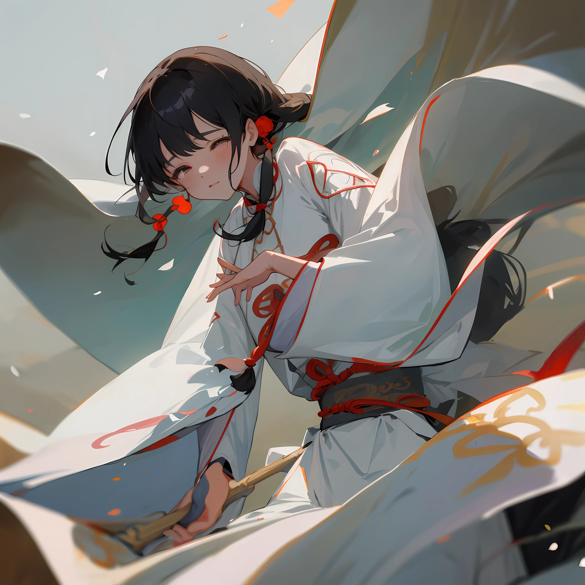 Ancient Chinese clothing, white clothes, beautiful women, crying, tears, sadness