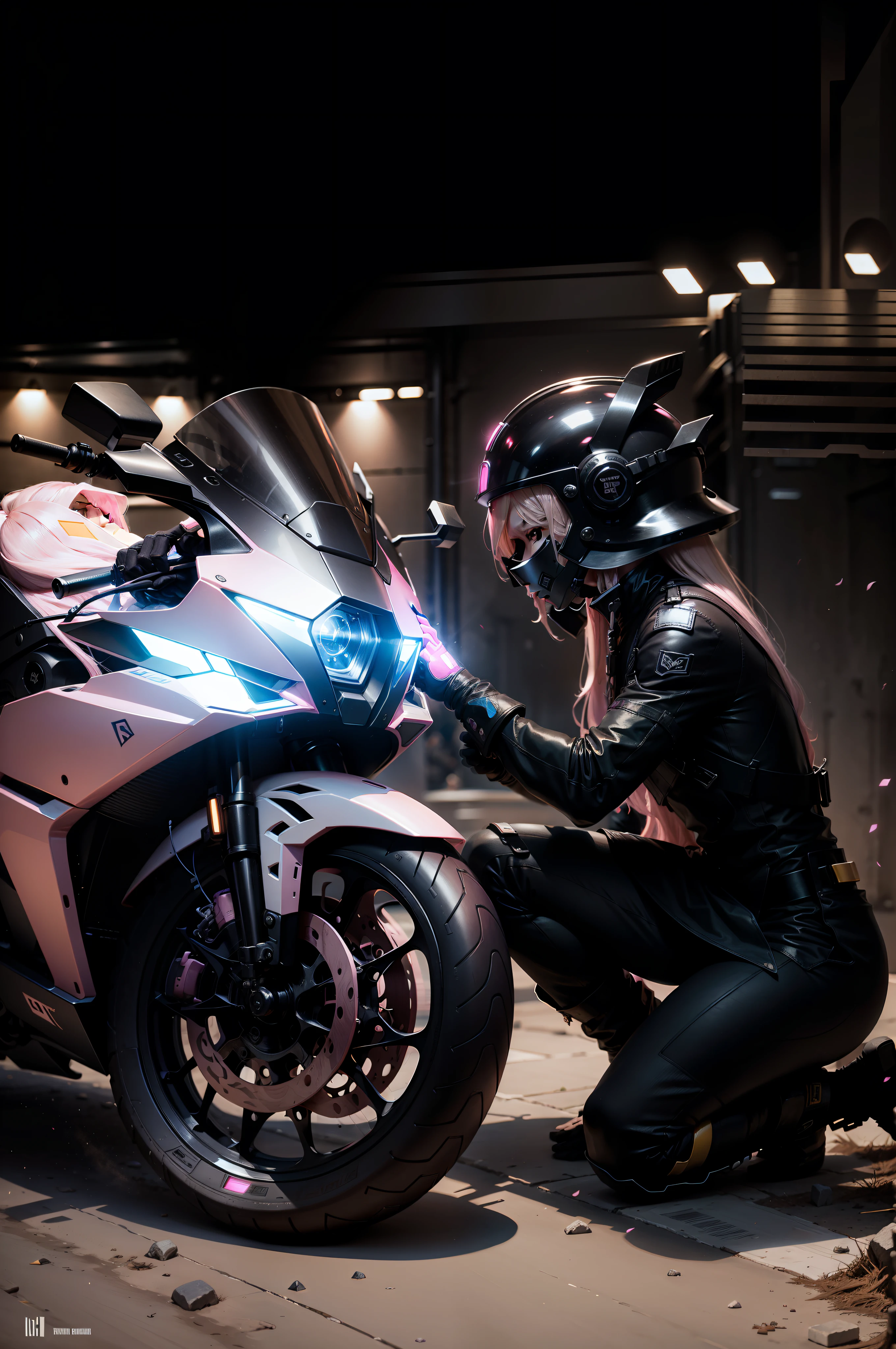 He wears high-tech gloves on his hands, a pink body, and long flowing blonde hair
