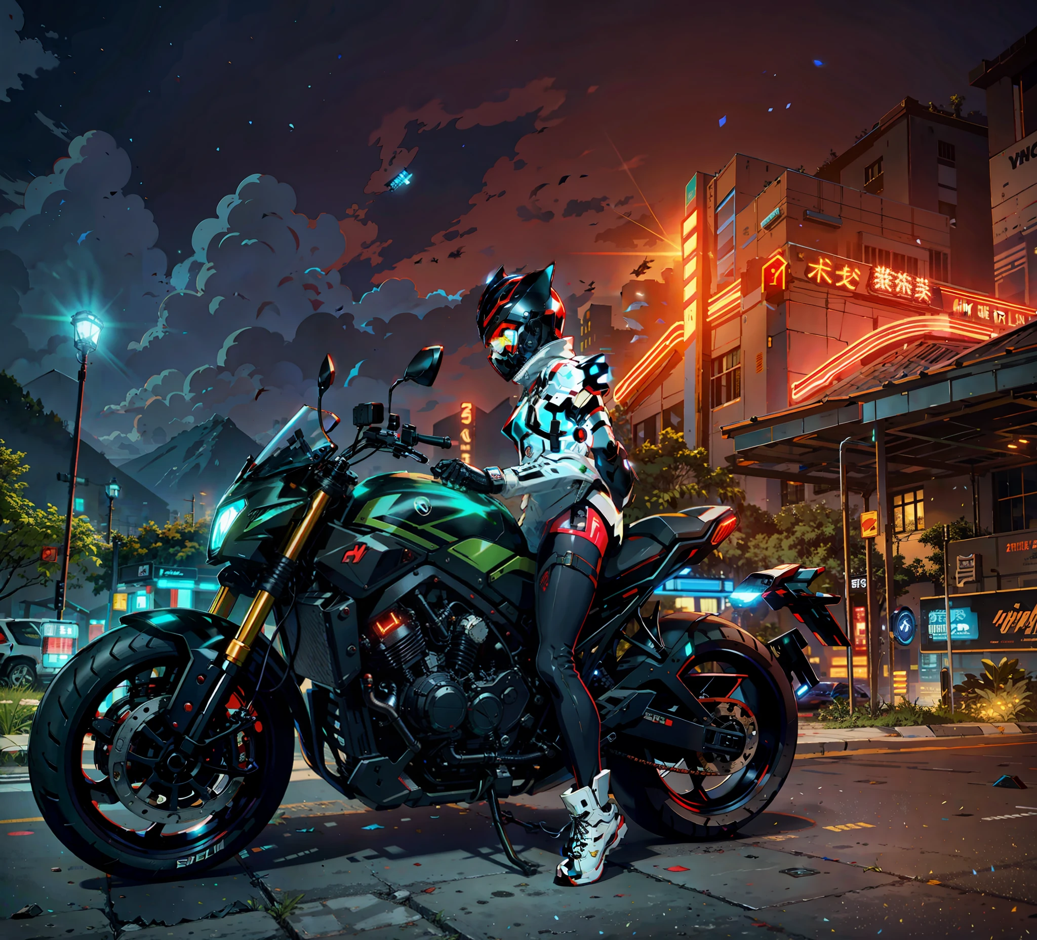 Black helmet, glowing red, mask,