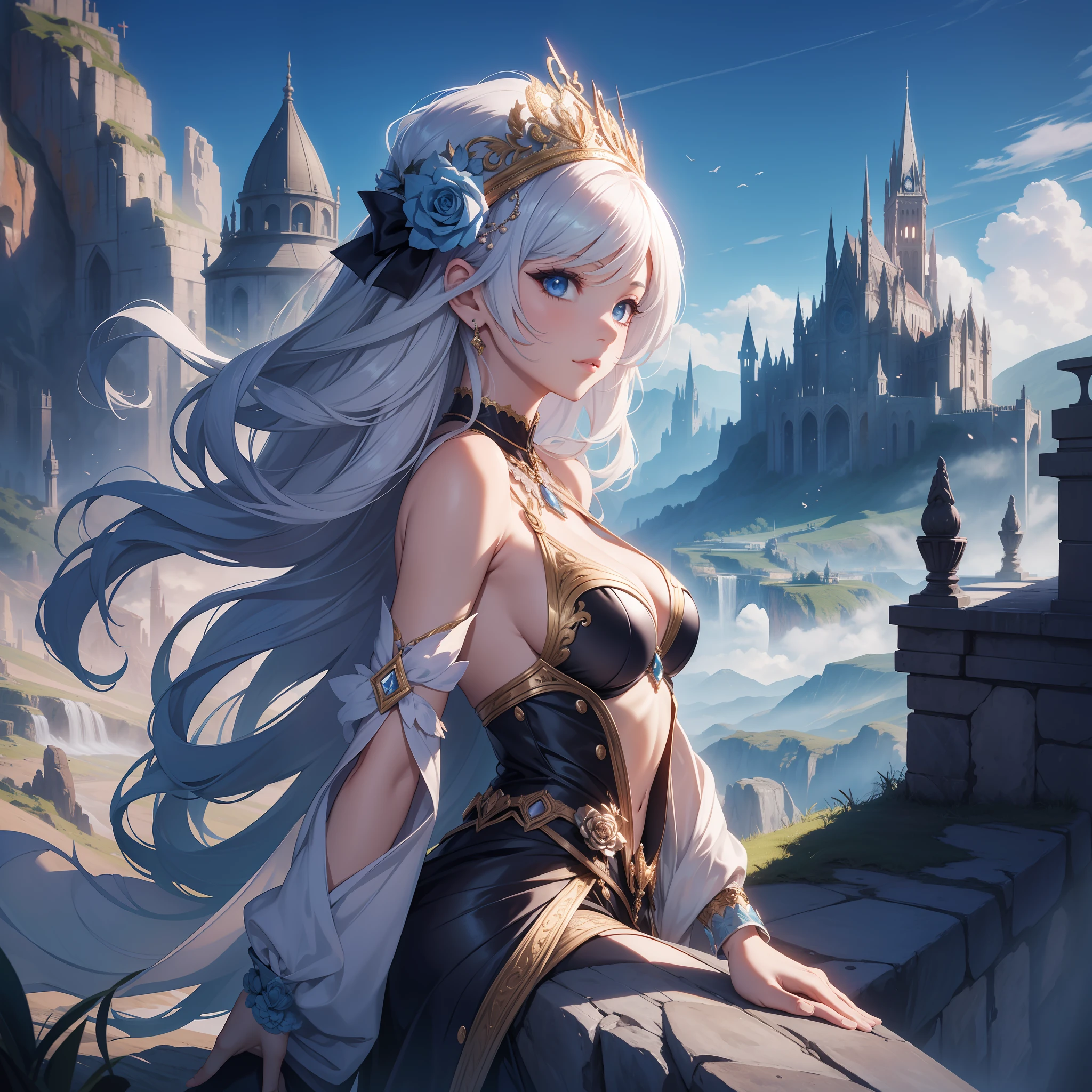 "Beautiful extraordinary lady in a beautiful fantasy landscape."