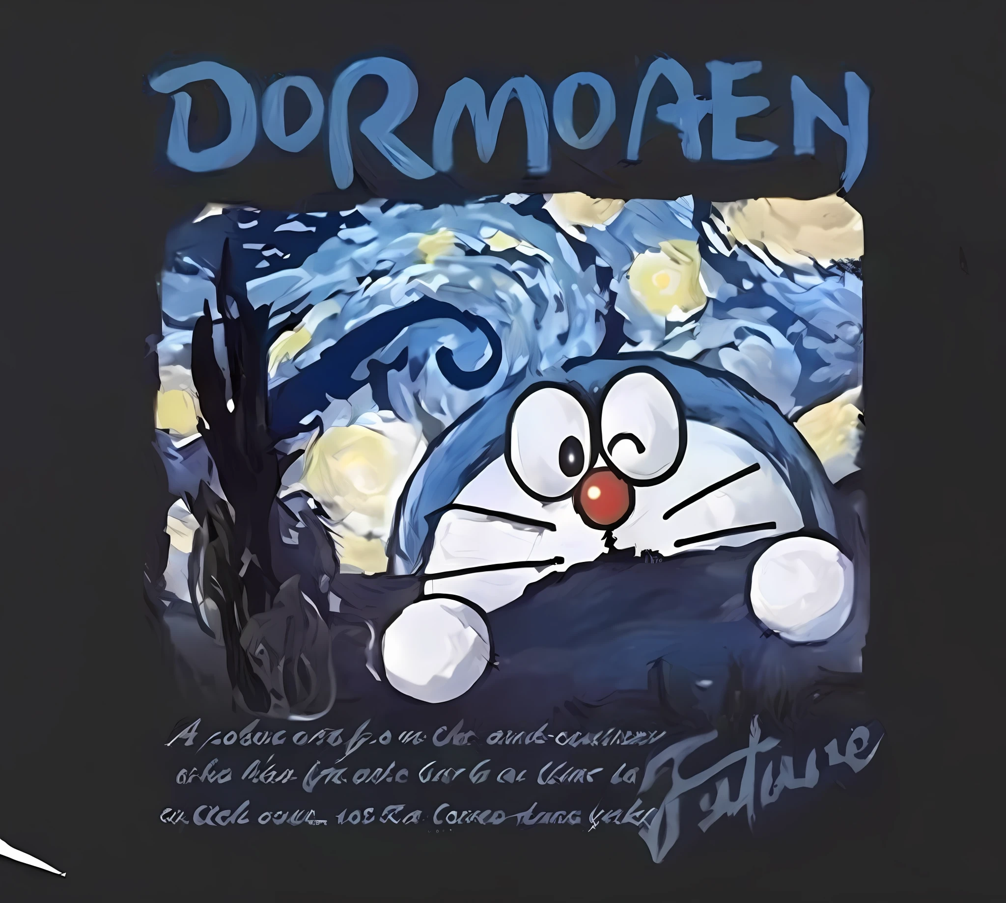 A cat drawn by Alaferd with Starr sky background, Doraemon, inspired by Dom Qwek, inspired by Adrian Kurt, anime cover, official art, shirt art, production art, inspired by Adrien van der Vener, in the art style of 8 0 seconds anime,