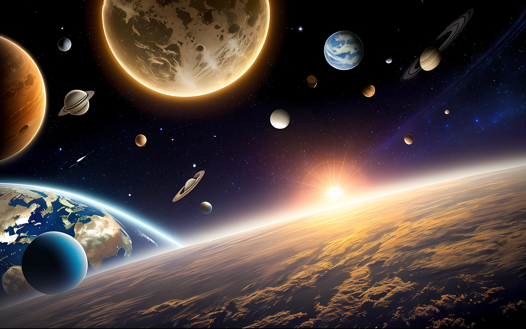 space, solar system, earth, stars