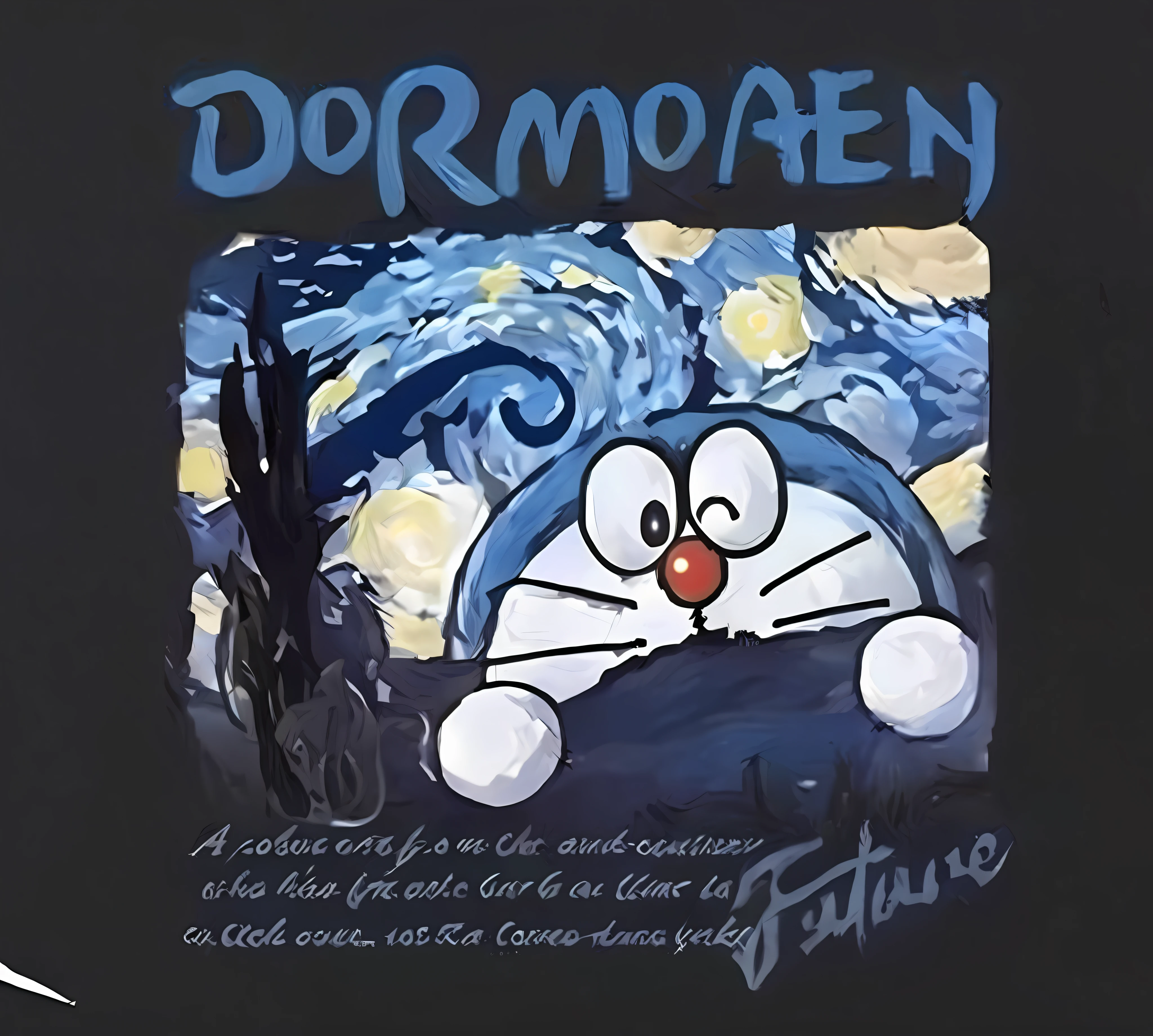 A cat drawn by Alaferd with Starr sky background, Doraemon, inspired by Dom Qwek, inspired by Adrian Kurt, anime cover, official art, shirt art, production art, inspired by Adrien van der Vener, in the art style of 8 0 seconds anime,