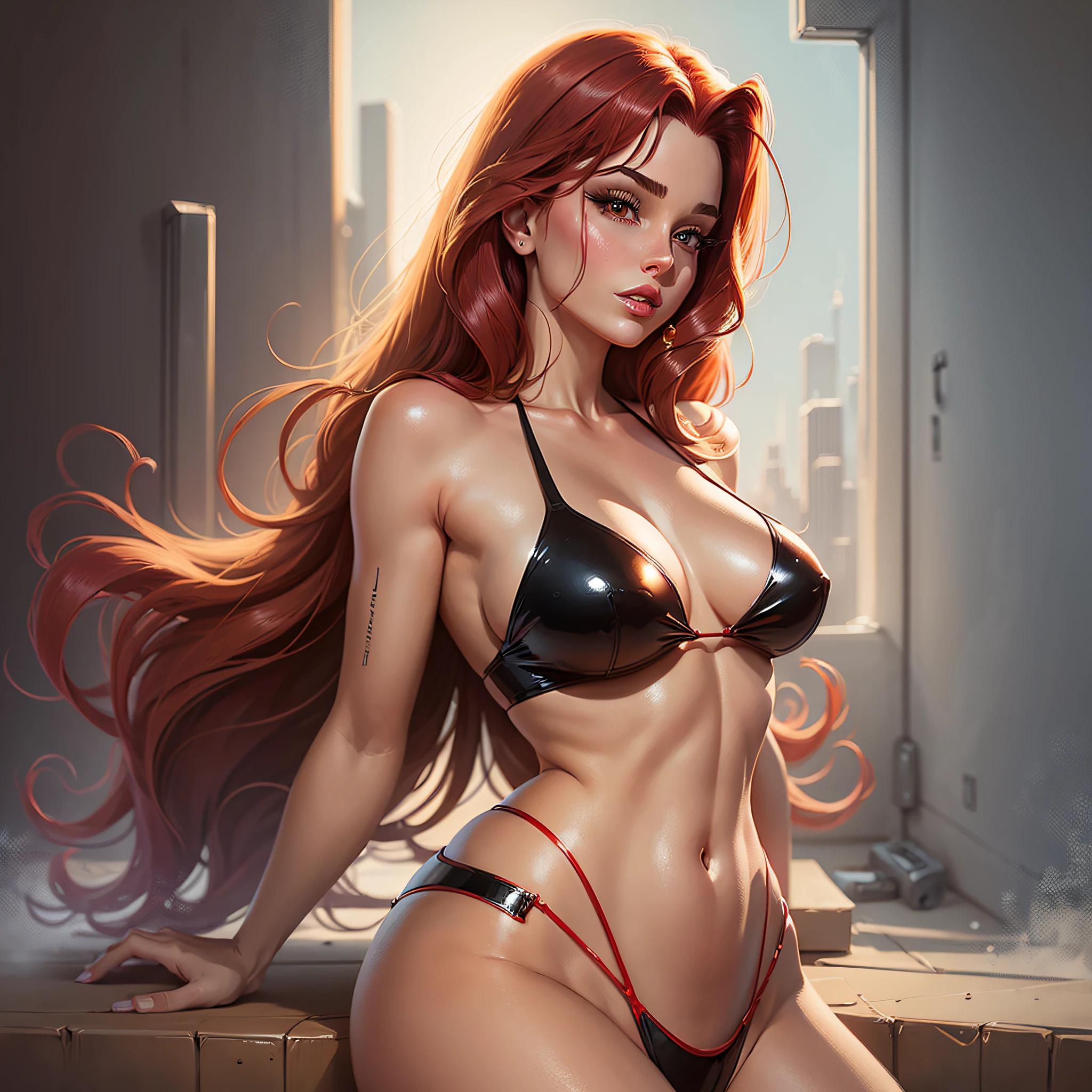 masterpiece, best quality, realistic, grow up Jessica Rabbit bikini, vector art --auto --s2