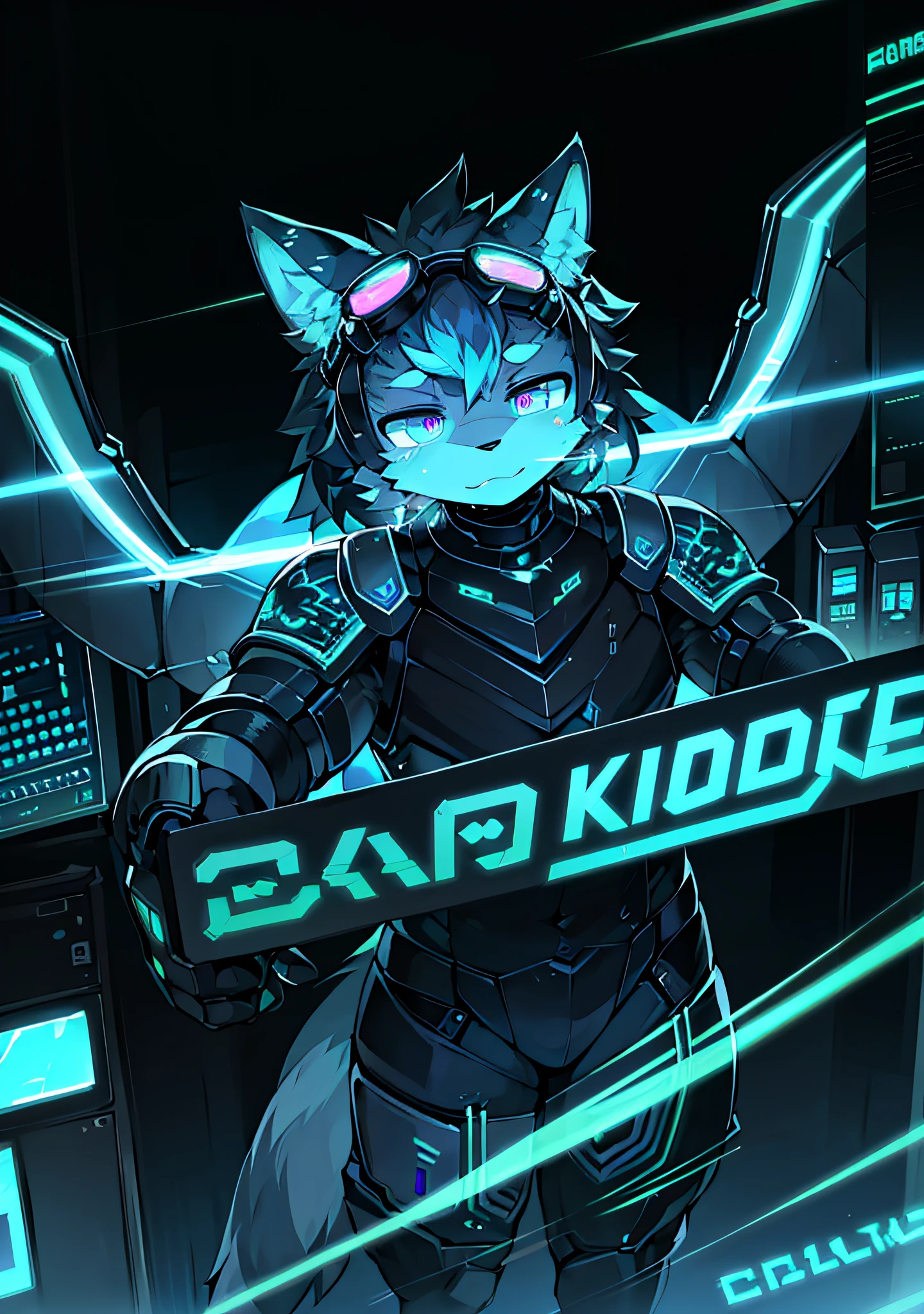 Masterpiece, High Quality Portrait, Highest Definition, Detailed Texture, Circuit, Glow Texture, Drone, Robot, Robot Joint, Core, Glow, Zhengtai Robot, Cub, Wolf Type Robot, Lean Body, Solo, Humanoid Focus, Armor Skin, Machine Skin, Armor Shell, Detailed Eye, Electronic Prosthetic Eye, Robot Wolf Ear, Circuit Tattoo, Goggles, Wing, Headset, Virtual Screen, Panorama, Full Body Portrait, More Details