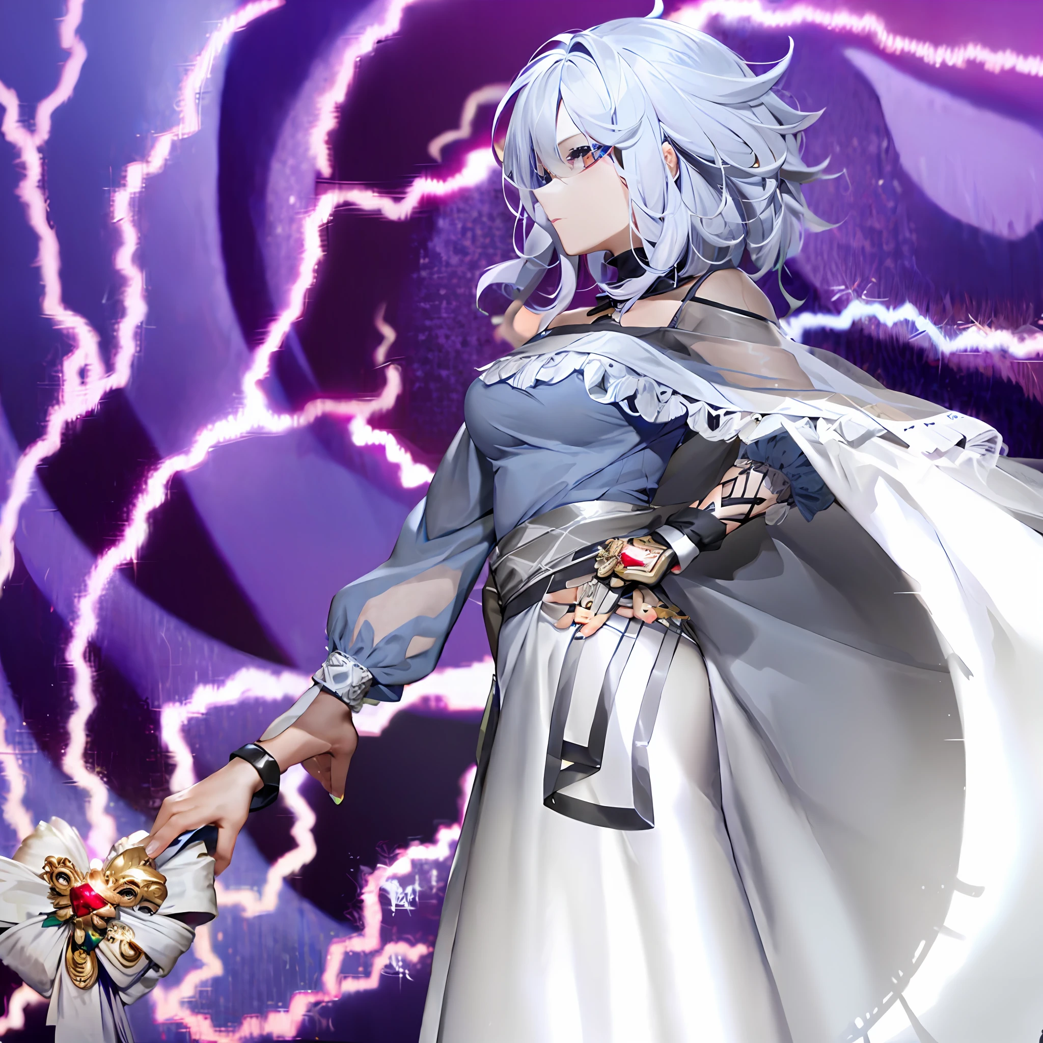 Girly, silver-haired, sexy
