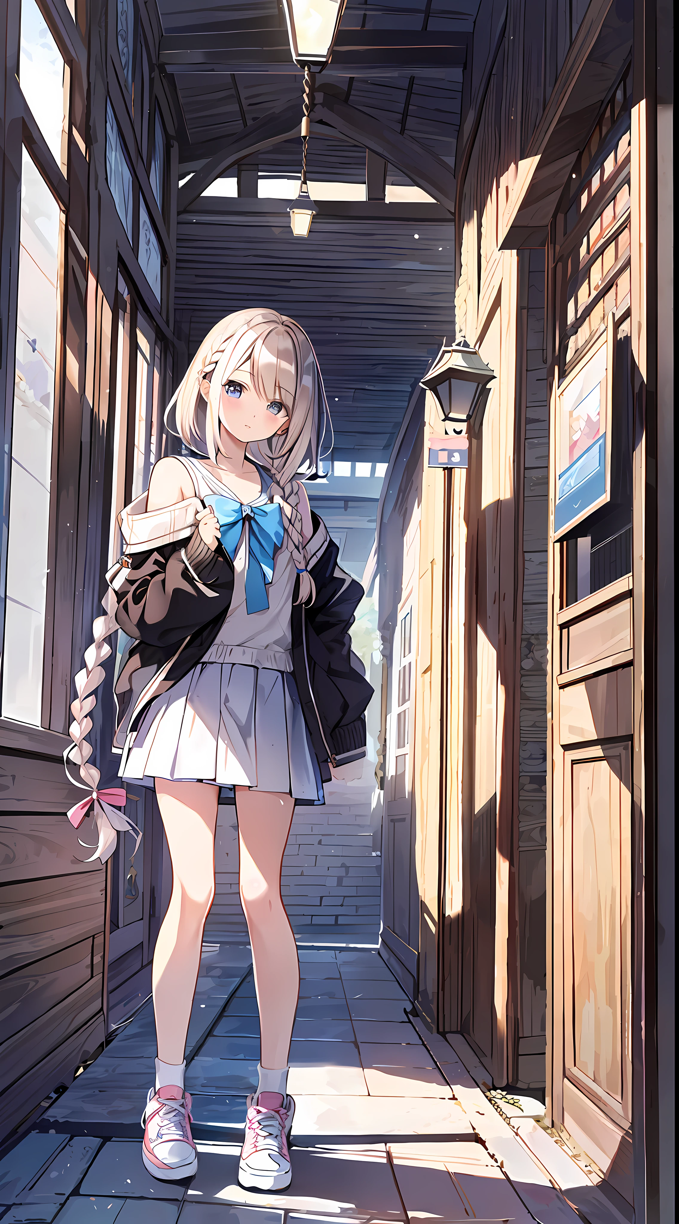 (incredibly absurdres absolutely resolution: 1.5), Best Quality, Masterpiece, Ultra High Definition, 8k, (Multiple Girls), (Pale Cardigan, Sneakers, Skirt) BREAK Shoujo Manga Style, (), Soft Line Art, Digital Enhancement, Shojo Manga Touch, Shoujo Manga Core, ( Hair length to the shoulders))), (((short braid))), entangle, beautiful and aesthetic: 1.5, High quality: 1.3