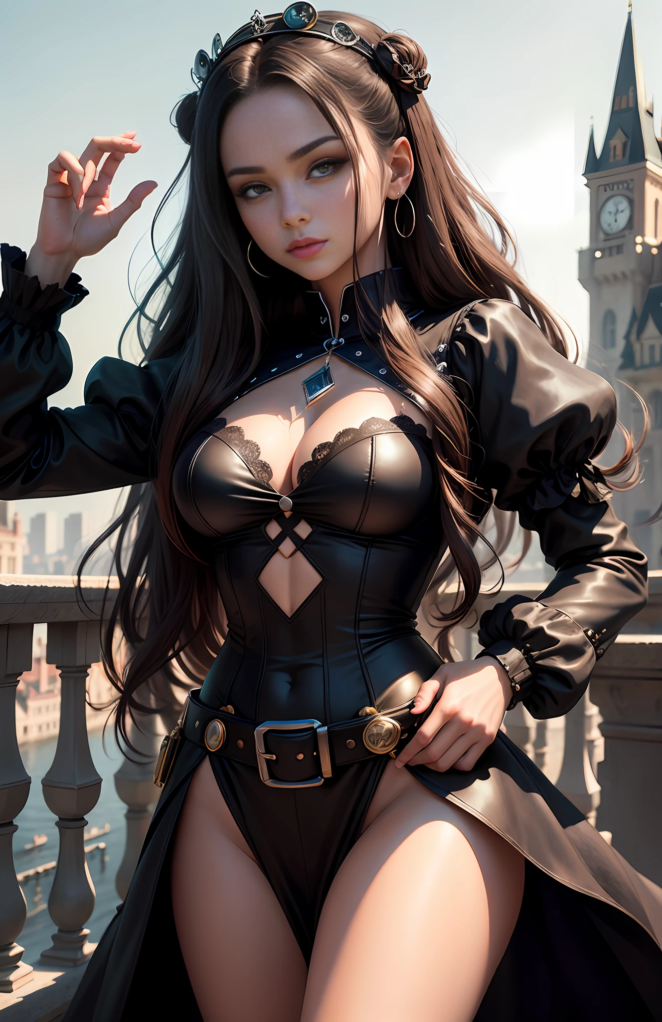 Masterpiece, high quality, high resolution, a modern fairy tale, where the protagonist is a brilliant hacker man, who must rescue a woman who is princess, very beautiful black, with light brown eyes trapped in a tower, hacker man uses only his knowledge of technology to rescue the princess, man, black woman, hacker, princess, castle, 4K resolution, gorgeous black face, perfect shadows