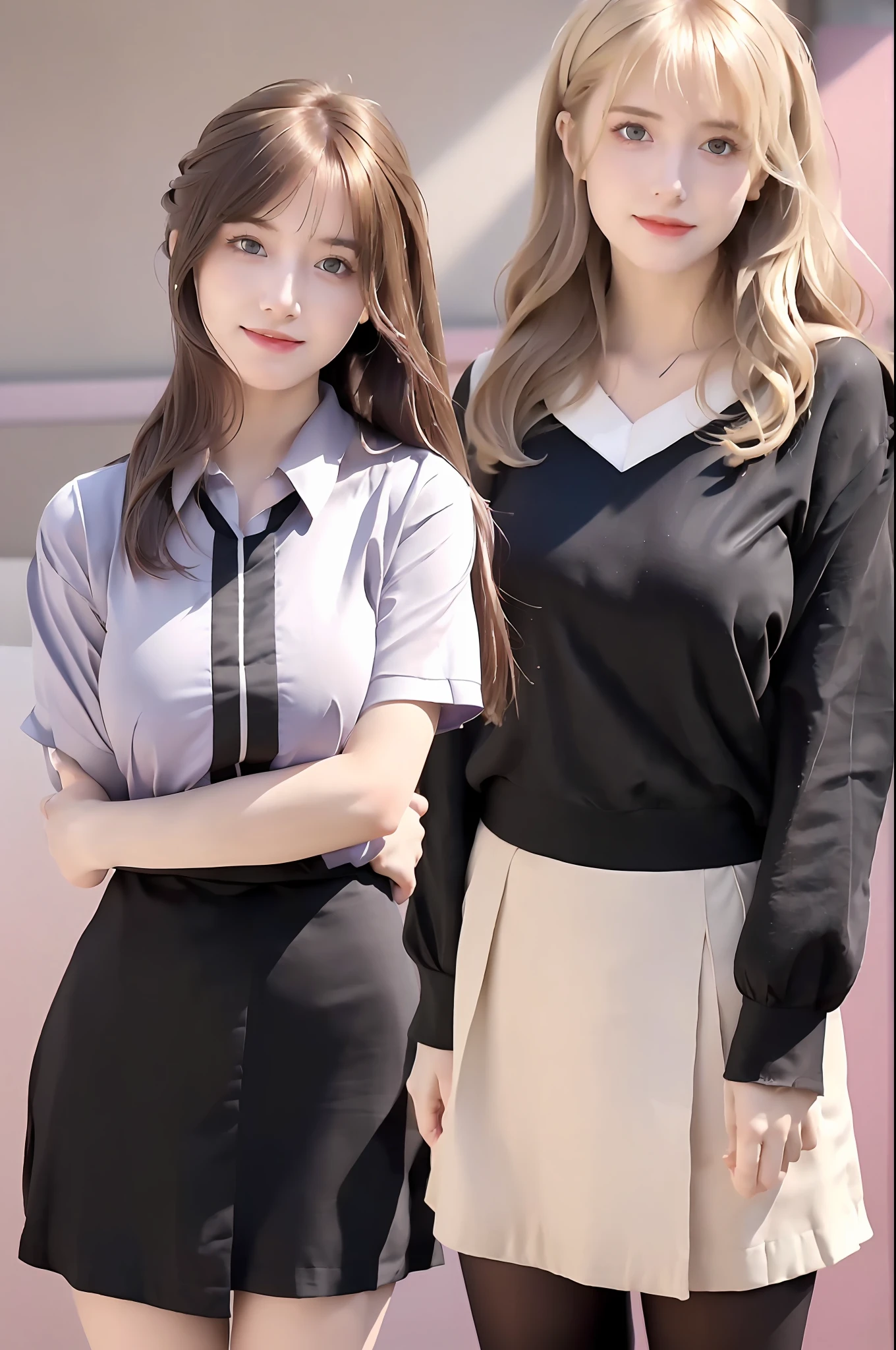 1girl,beautiful vintage color, instagram (photorealistic, high resolution:1.4), ((puffy eyes)), looking at viewer, , full body (8k, RAW photo, best quality, masterpiece:1.2), (realistic, photo-realistic:1.37),(sharp focus:1.2), professional lighting, photon mapping, radiosity, physically-based rendering, (pale skin:1.2),(small breasts:1.2), looking at viewer, (middle hair:1.5), portrait, purple eyes, (sliver hair:1.1),bangs, (simple background:1.4), solo, upper body, realistic,(masterpiece:1.4),(best quality:1.4),(shiny skin),fashi-girl,makeup,smile(skinny,closed mouth,shy :1.3) ,(standing,black Stewardess uniform,Necromancer:1.1),medium bust,sexy pose ,