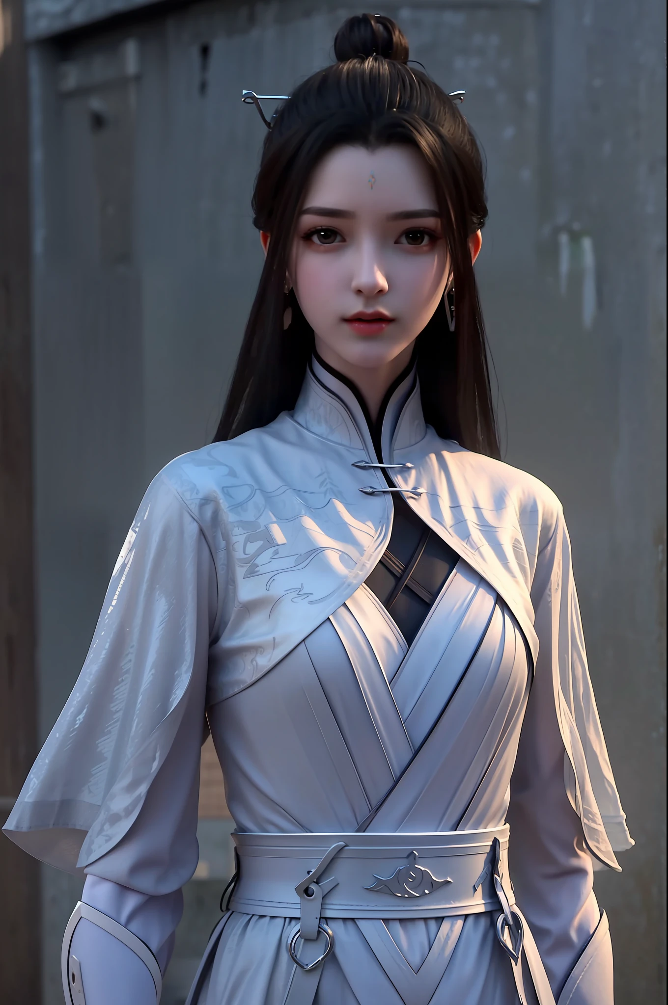best quality,highres, high resolution, 4k,professional lighting, front lighting,physically-based rendering,masterpiece, (upper body), a girl, luxueqi, solo, looking at viewer,