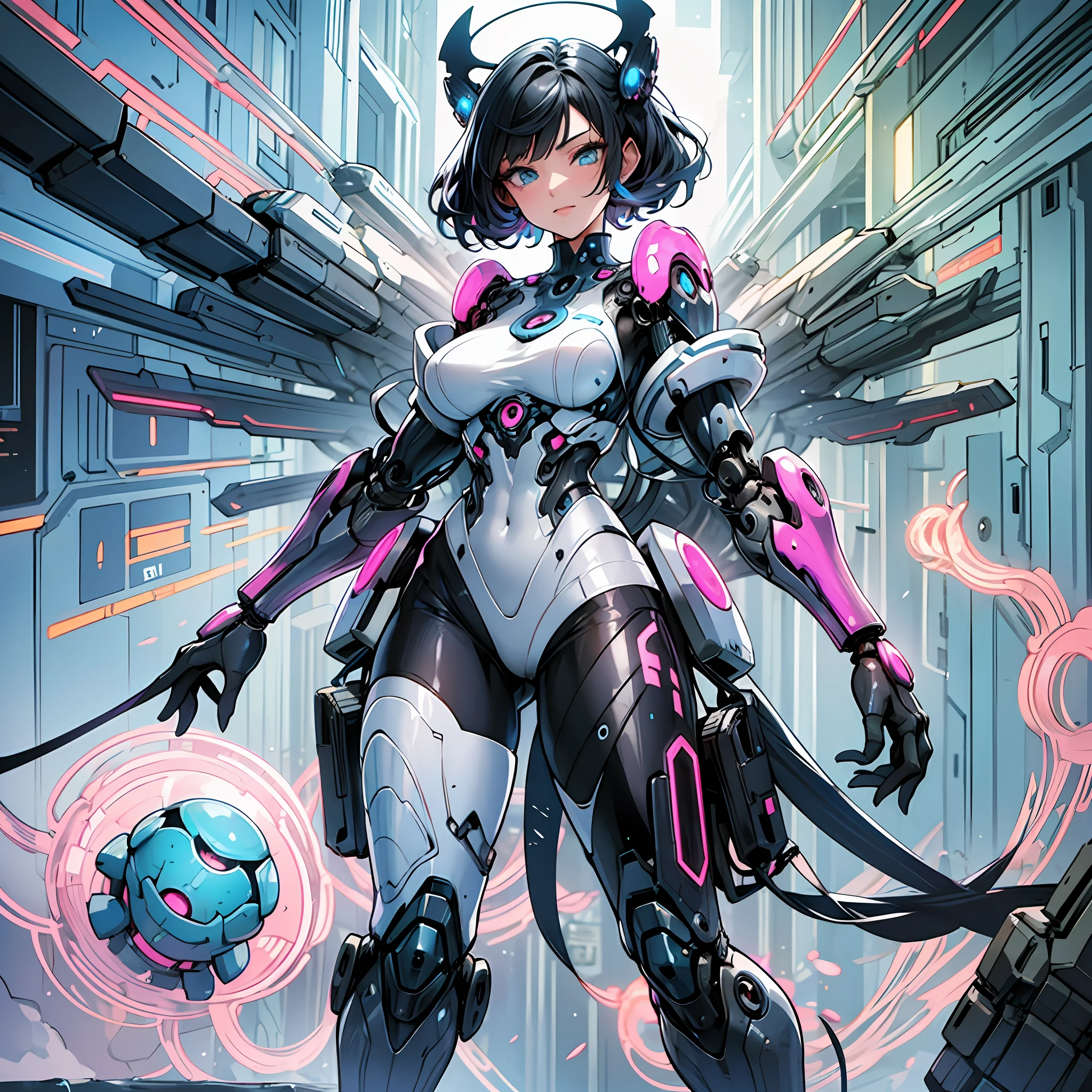 Woman in anemone-colored costume, best anime 4K wallpaper, full body, cyberpunk anemone, mechanized valkyrie girl, biomechanical, highly detailed artgerm based on anemones, cyborg sea anemone, anime style 4k, sea anemone