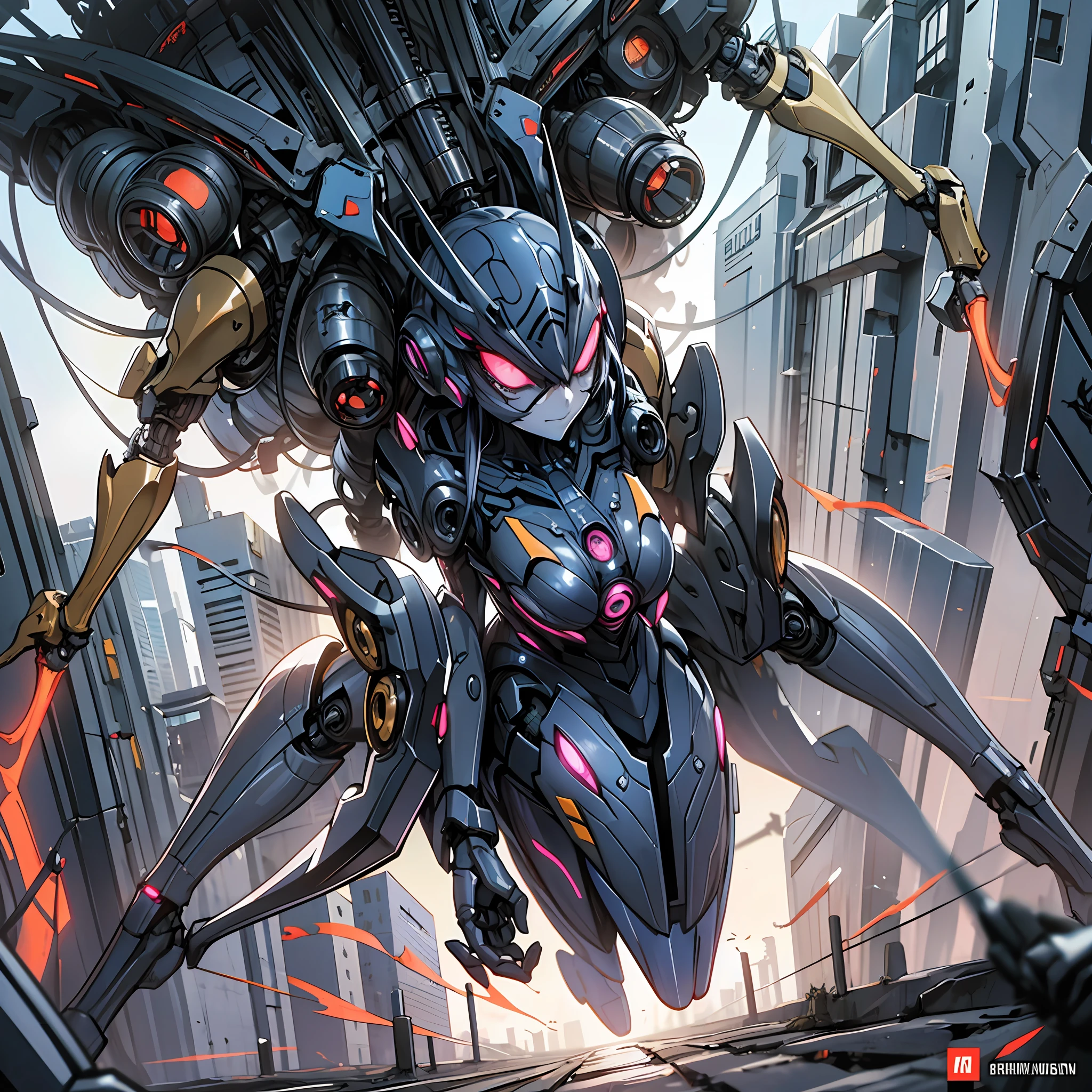 Woman in spider color costume, best anime 4K wallpaper, full body, cyberpunk spider, mechanized valkyrie girl, biomechanical, highly detailed artgerm based on spider, cyborg spider, anime style 4k, spider