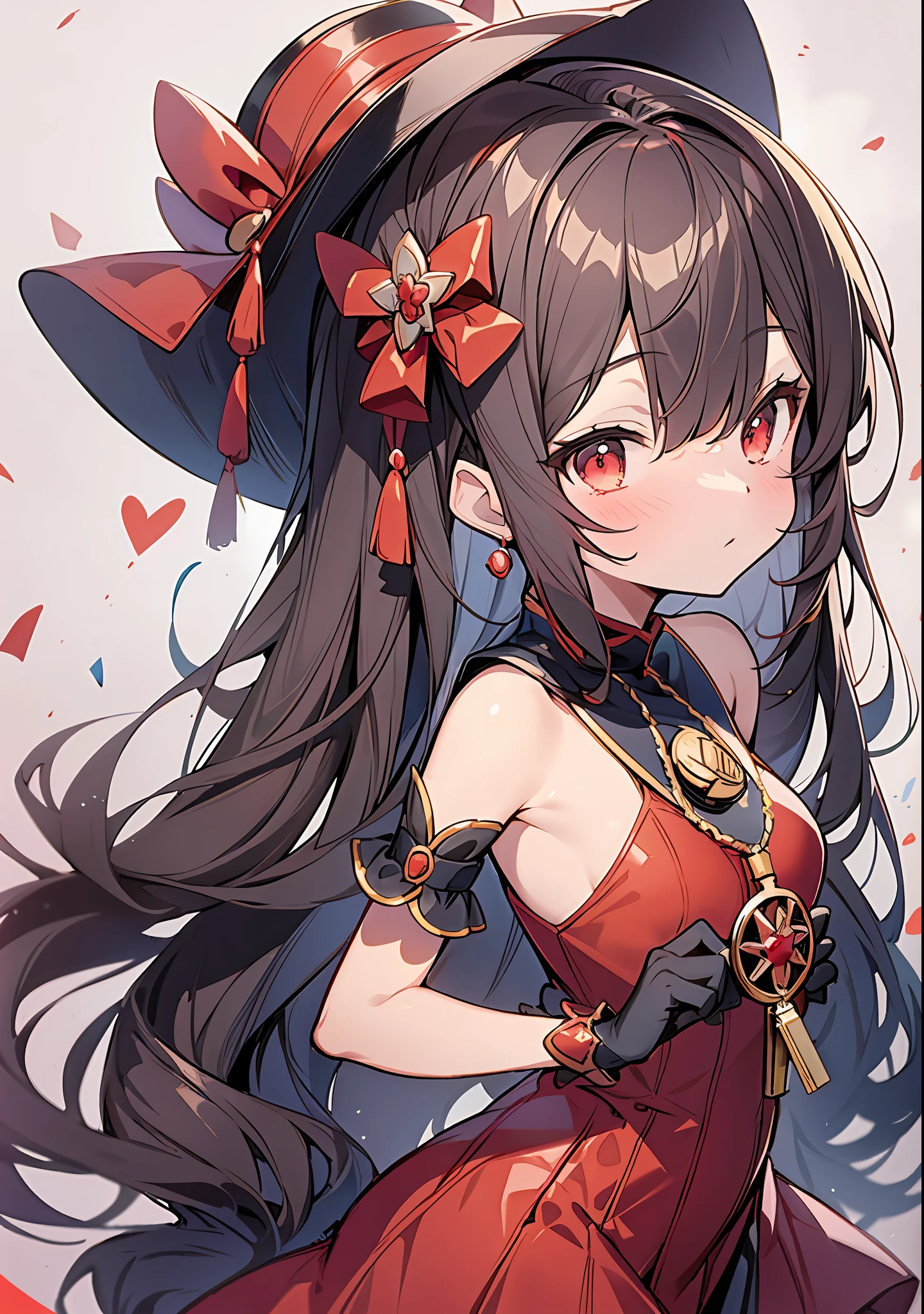 anime girl in a red dress and a large hat, a character portrait inspired by Li Chevalier, pixiv, rococo, small curvy ****, splash art anime ****, ****, ayaka genshin impact, render of april, **** in dress, vermillion, cushart krenz key art feminine, onmyoji portrait