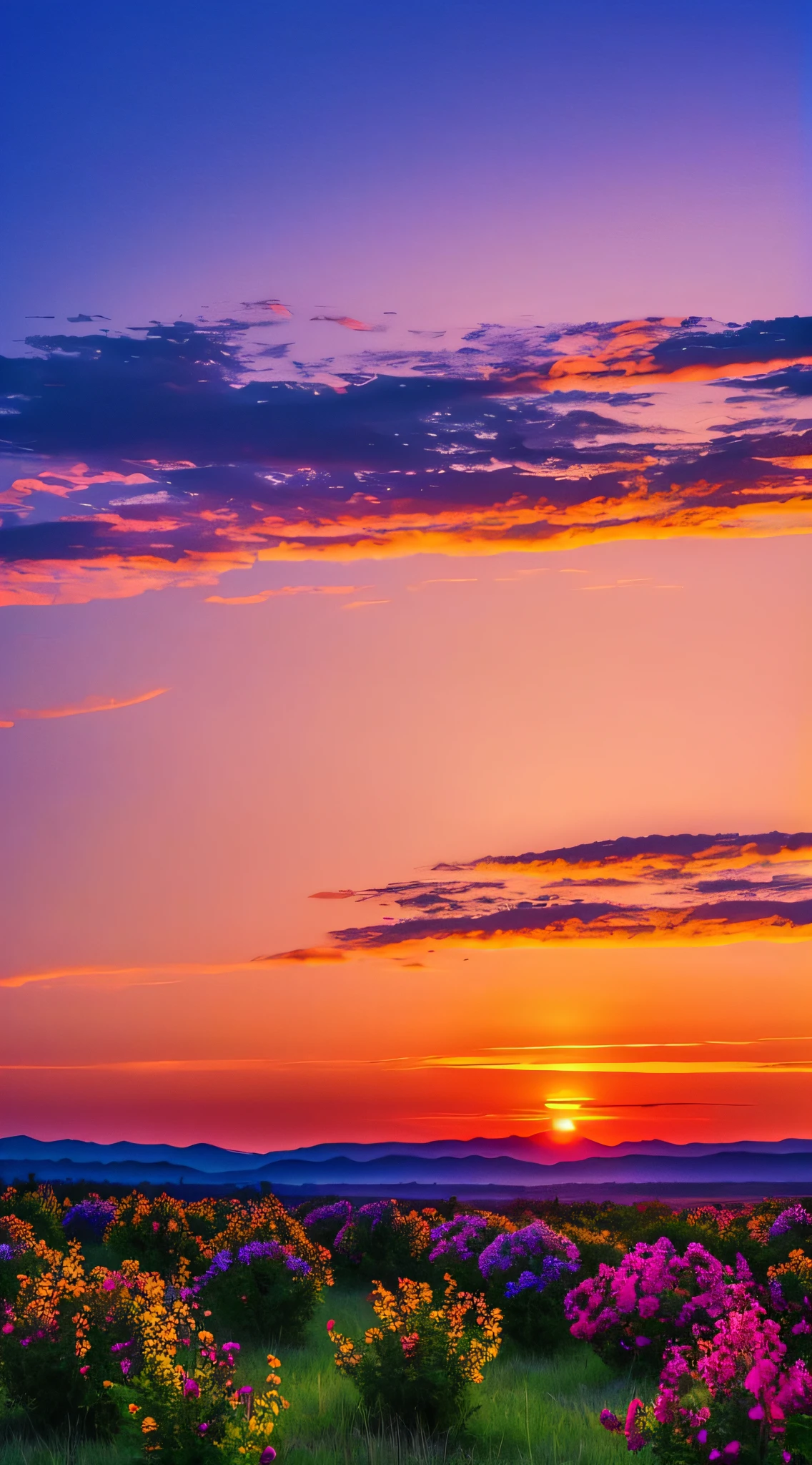 Sunset, evening glow, distant view, realistic, rich colors, gorgeous and colorful, wide-angle lens, shooting in the evening, positive film, naturalistic style, high-definition filming.