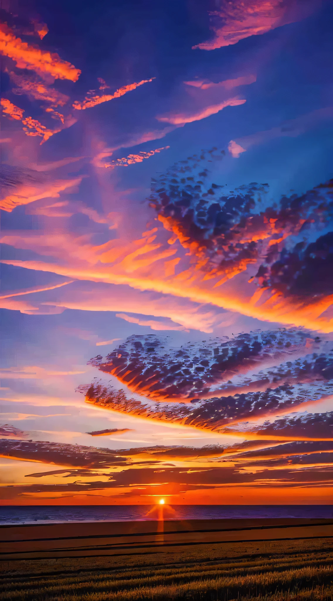 Sunset, evening glow, distant view, realistic, rich colors, gorgeous and colorful, wide-angle lens, shooting in the evening, positive film, naturalistic style, high-definition filming.