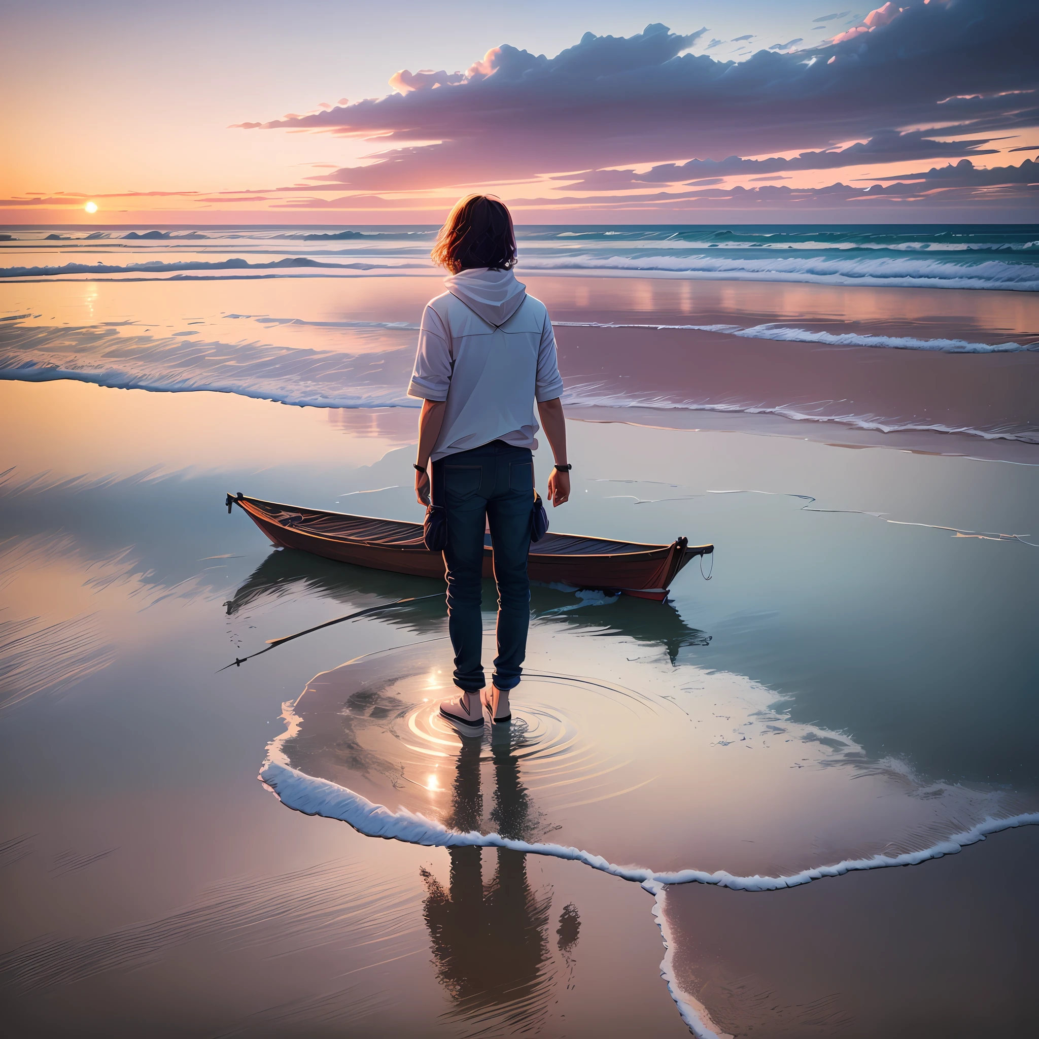 "A person contemplating the horizon, reflecting on the future." --auto --s2