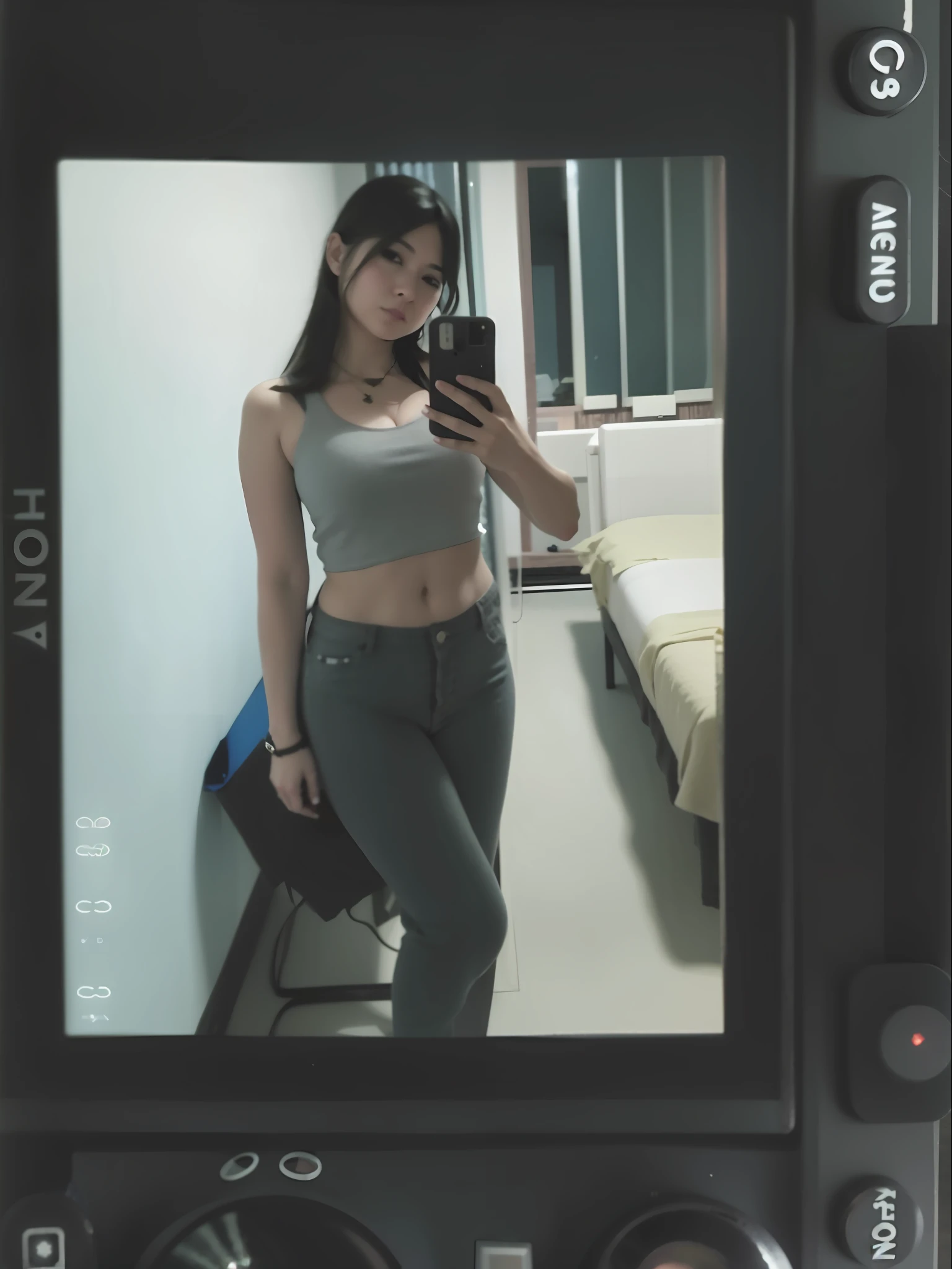 arafed woman taking a picture of herself in a mirror, low quality photograph, low quality instant camera photo, full body profile camera shot, full body picture, full body in camera, low quality photo, 2 4 year old female model, y2k aesthetic, y 2 k aesthetic, disposable camera photo, 3 5 mm digital photo, fit pic