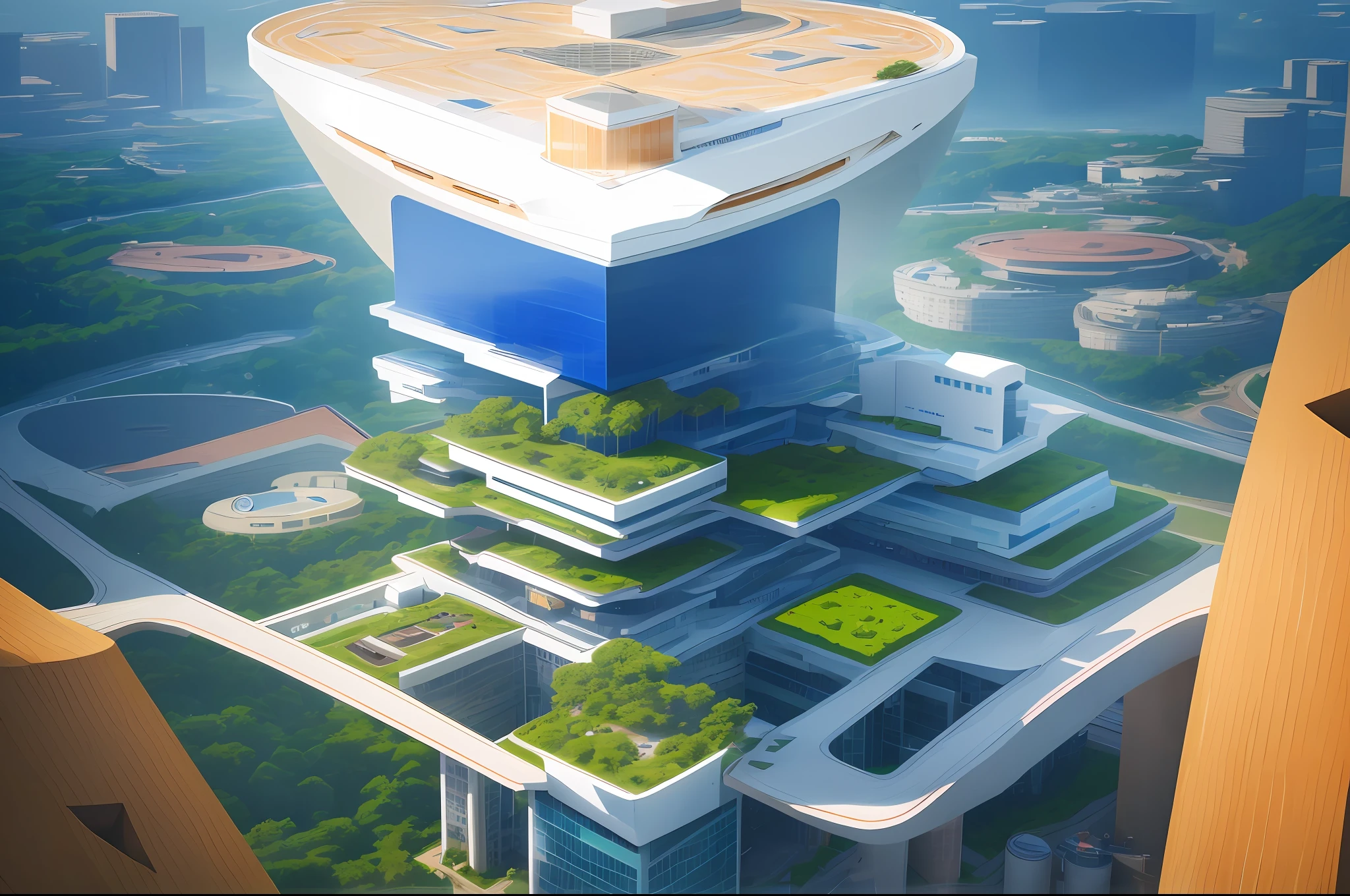 Visualize a cutting-edge research facility or innovation hub, representing a country's advancements in science and technology by 2030.