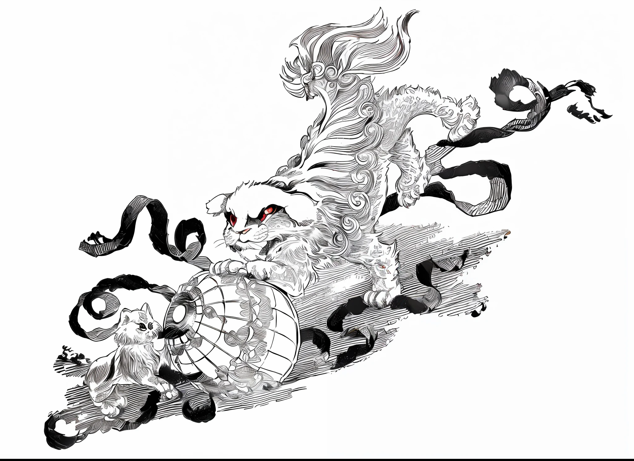 masterpiece, best quality, (extremely detailed CG unity 8k wallpaper), (best quality), (best illustration), (best shadow), absurdres, realistic lighting, (Abyss),Chinese mythological elements,(animal anthropomorphism),Rabbit, rabbit head, (solo female), (girl), red eyes, background is a Chinese field, mysterious pattern, (white fur ball, ancient Chinese costume), (flowing white long hair), (glowing red eyes), (lantern), (hand details), --auto --s2