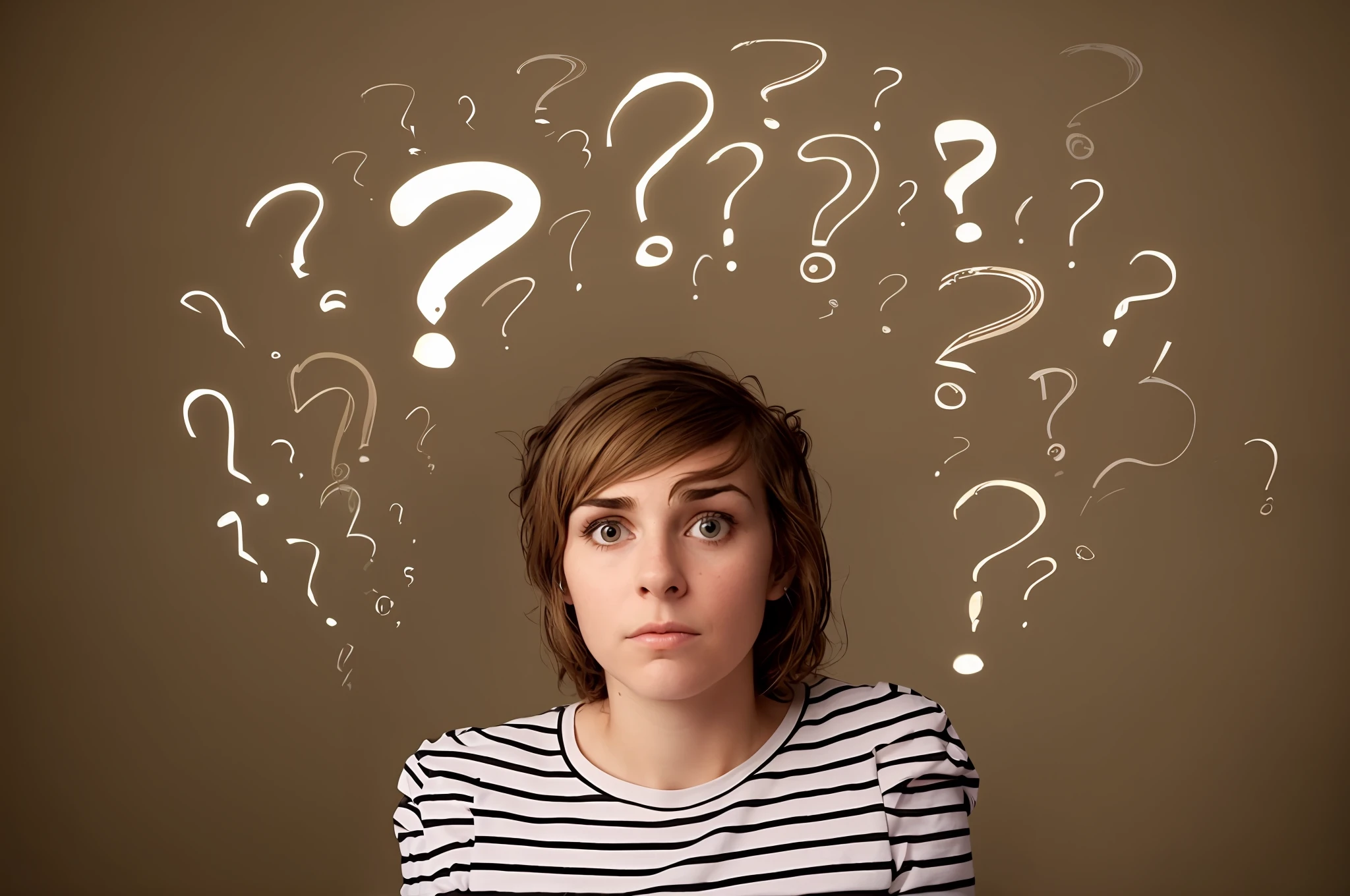 a woman with question marks above her head and a lot of question marks above her head, confused expression, looking confused, confused facial expression, question marks, hovering indecision, confused, the ultimate question of life, do you want to know, confusion, surprising, curious expression, an illustration, curious, very interesting, unknown, confusing, 8 k what, shutterstock