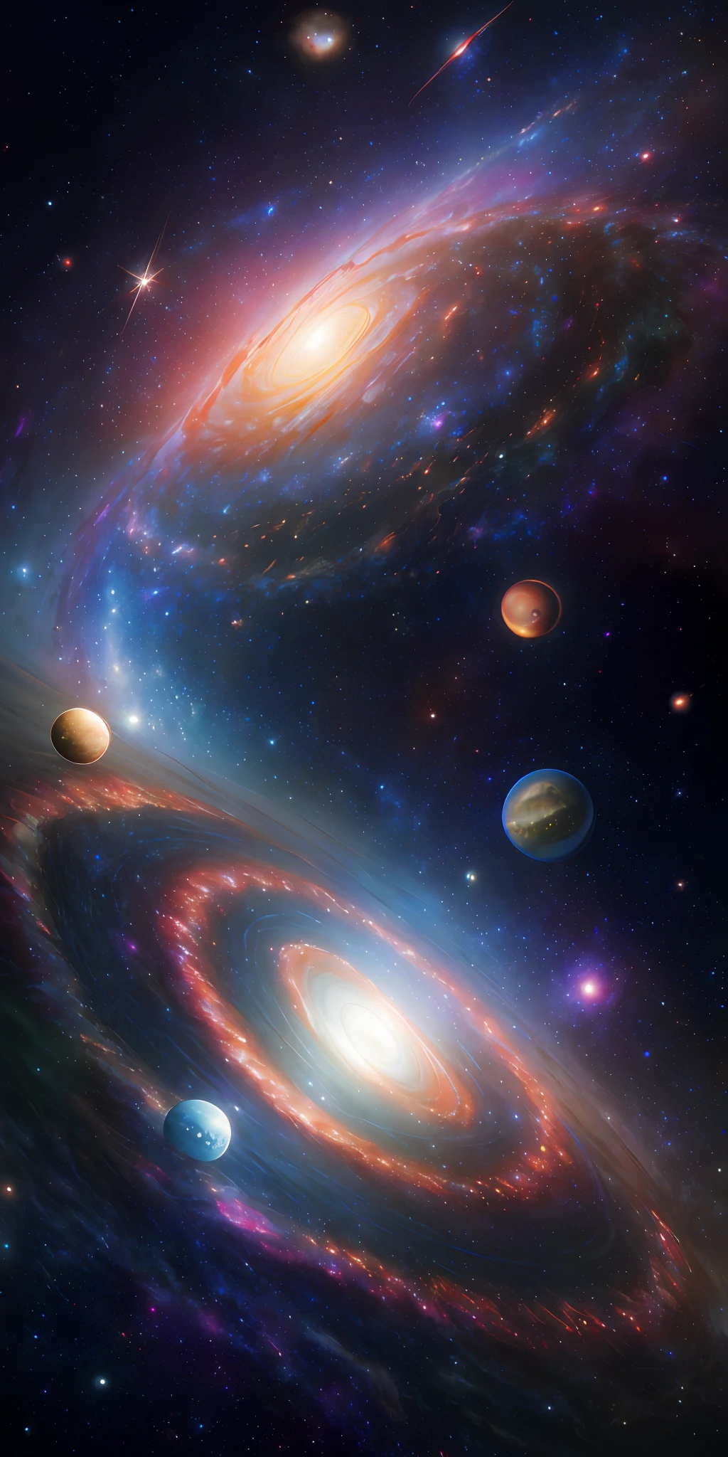 masterpiece, best quality, high quality, extremely detailed CG unity 8k wallpaper, Depth of Field, HDR,,Photorealistic,extremely detailed, Intricate, High Detail, universe, space, galaxy, stars, planets, astronomy, cosmos, celestial, nebula, black hole, solar system, cosmic rays, supernova, deep space, astronomical objects. multiverse, parallel universe