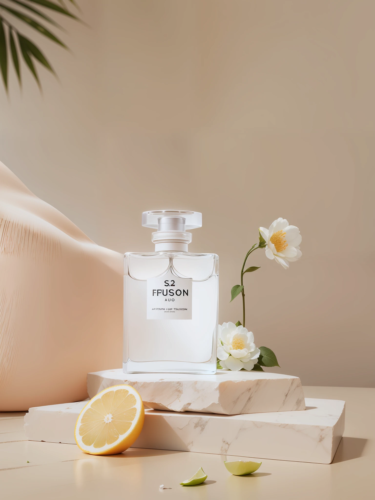 "Natural light, fusion background, epic light, perfume bottle". --auto --s2